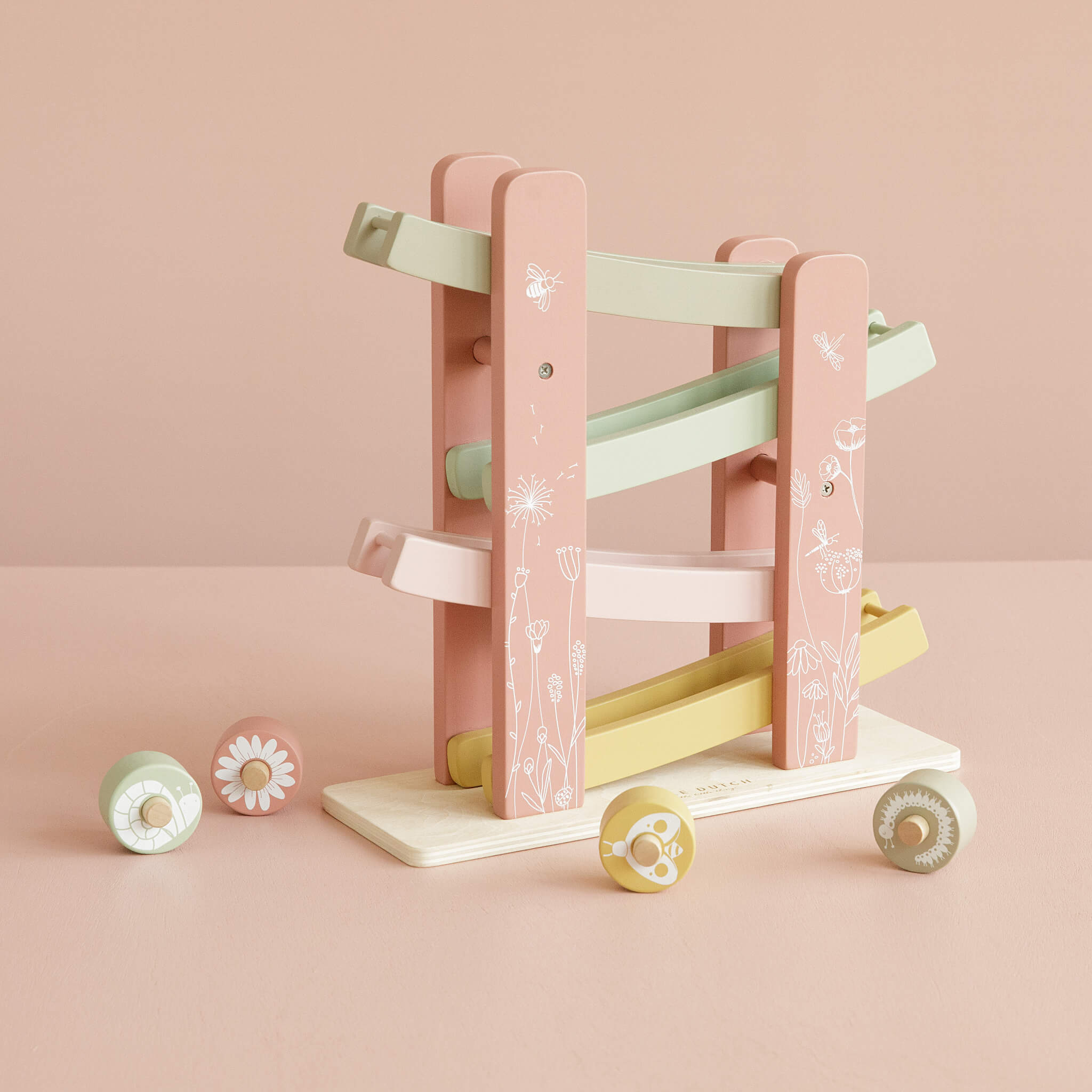 Little Dutch Ramp Race Toy in Wild Flowers Design Pink