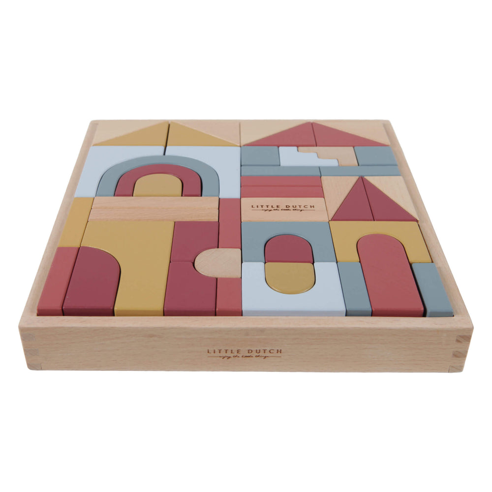 Little Dutch Wooden Building Blocks in Pure & Nature | Oskoe