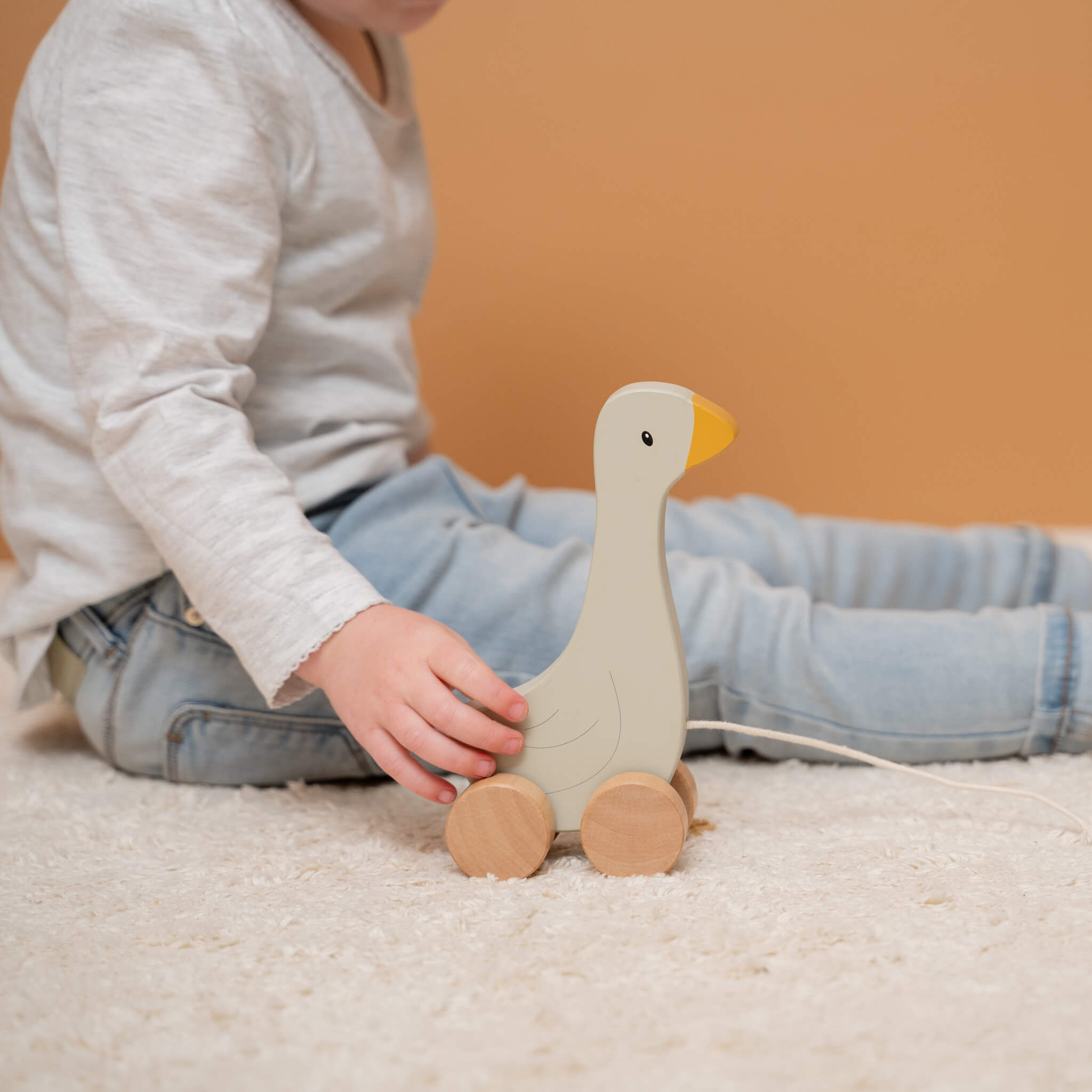 Chlils with Wooden Pull Along Little Goose Toy
