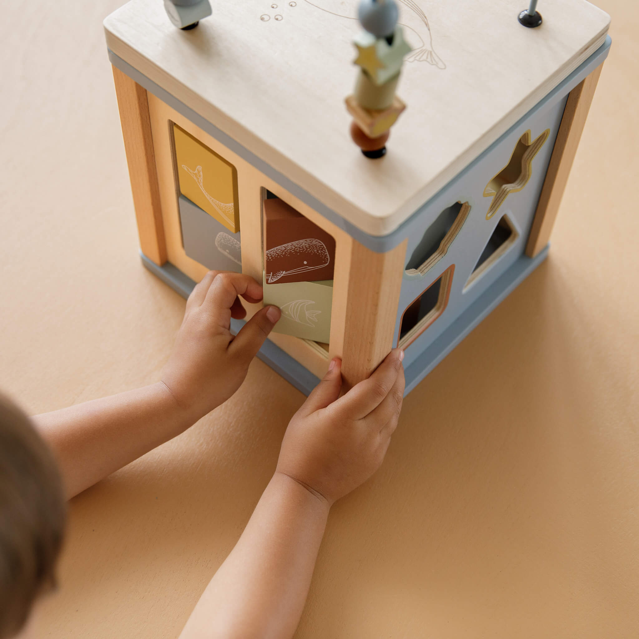 Little Dutch Wooden Activity Cube Toy in Ocean Design