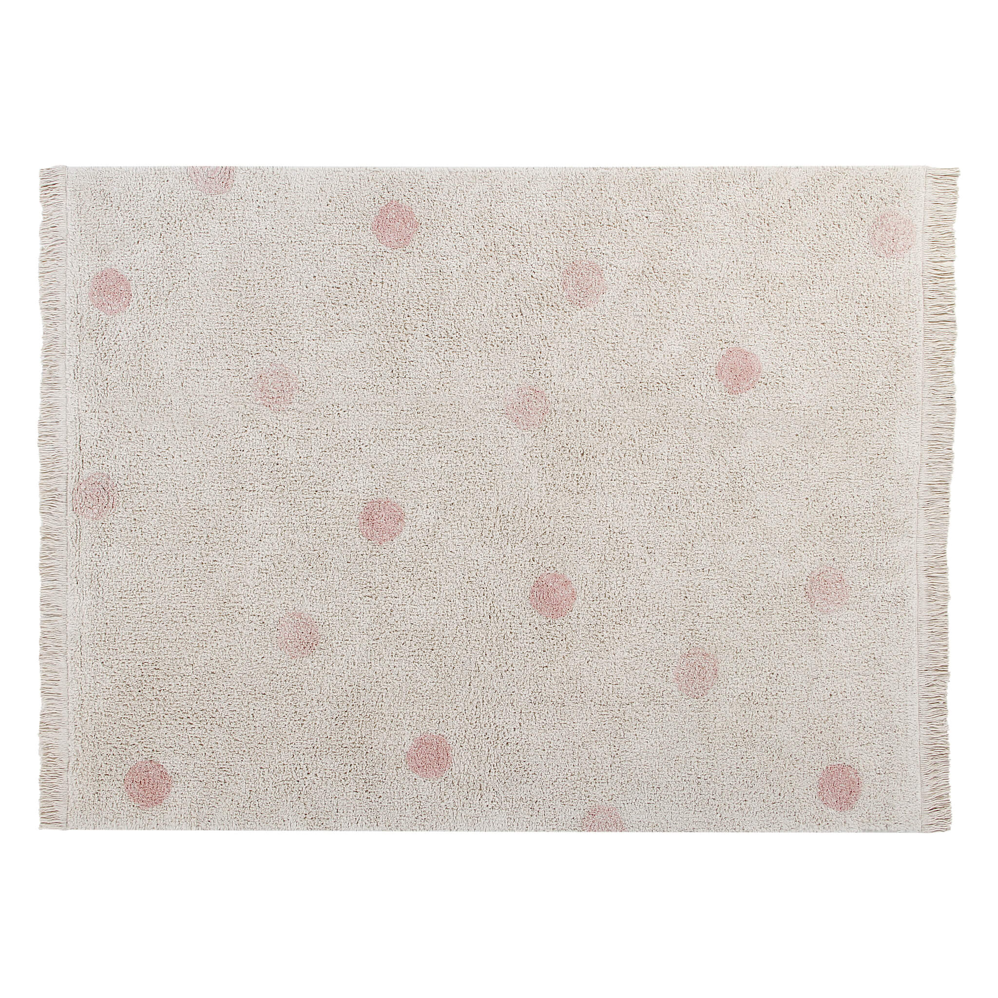 Hippy Dots Washable Rug - Nude Pink