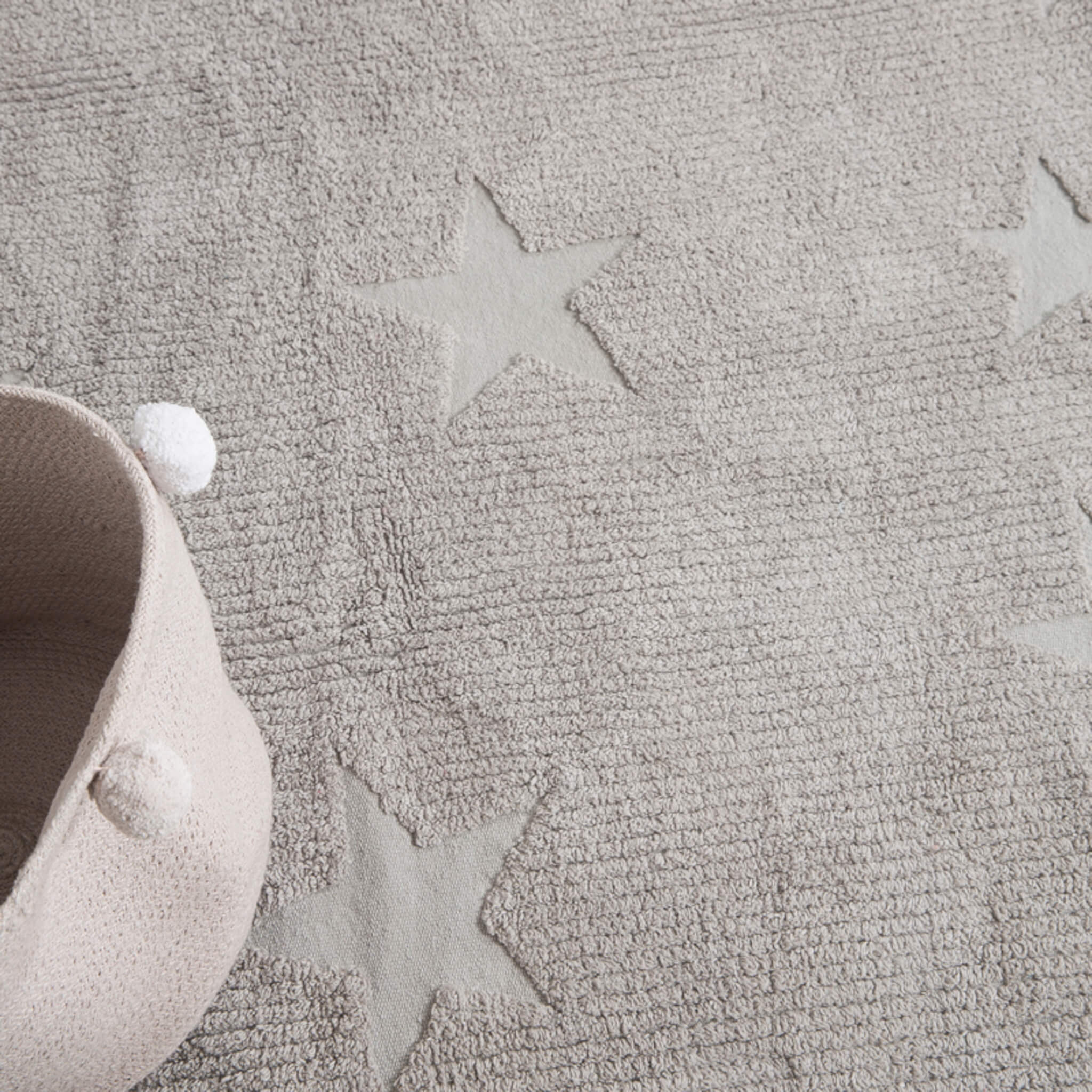 Hippy Stars Washable Rug - Grey