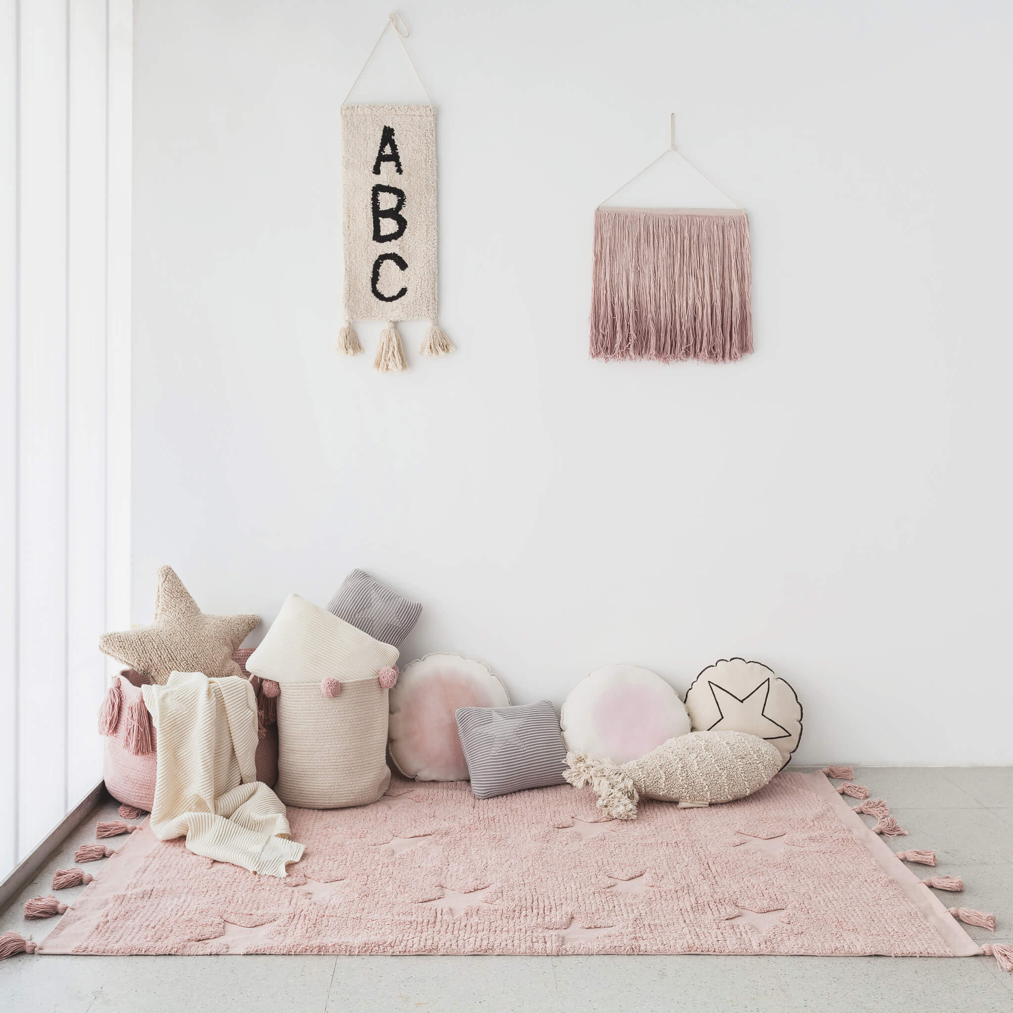 Hippy Stars Washable Rug - Vintage Nude