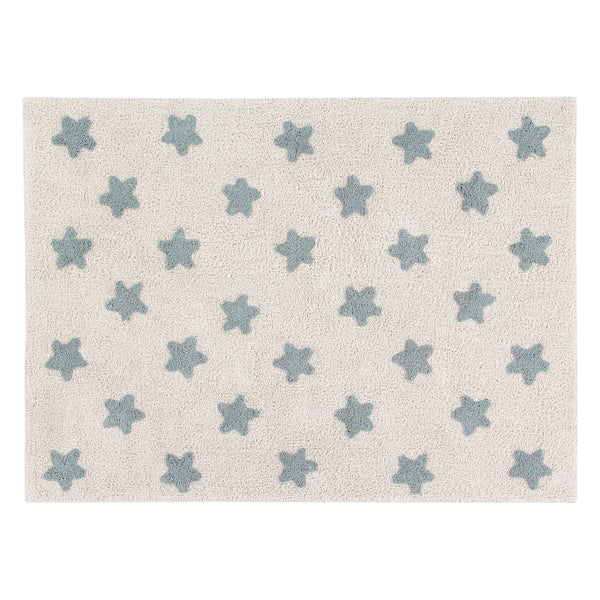 Stars Washable Rug - Vintage Blue