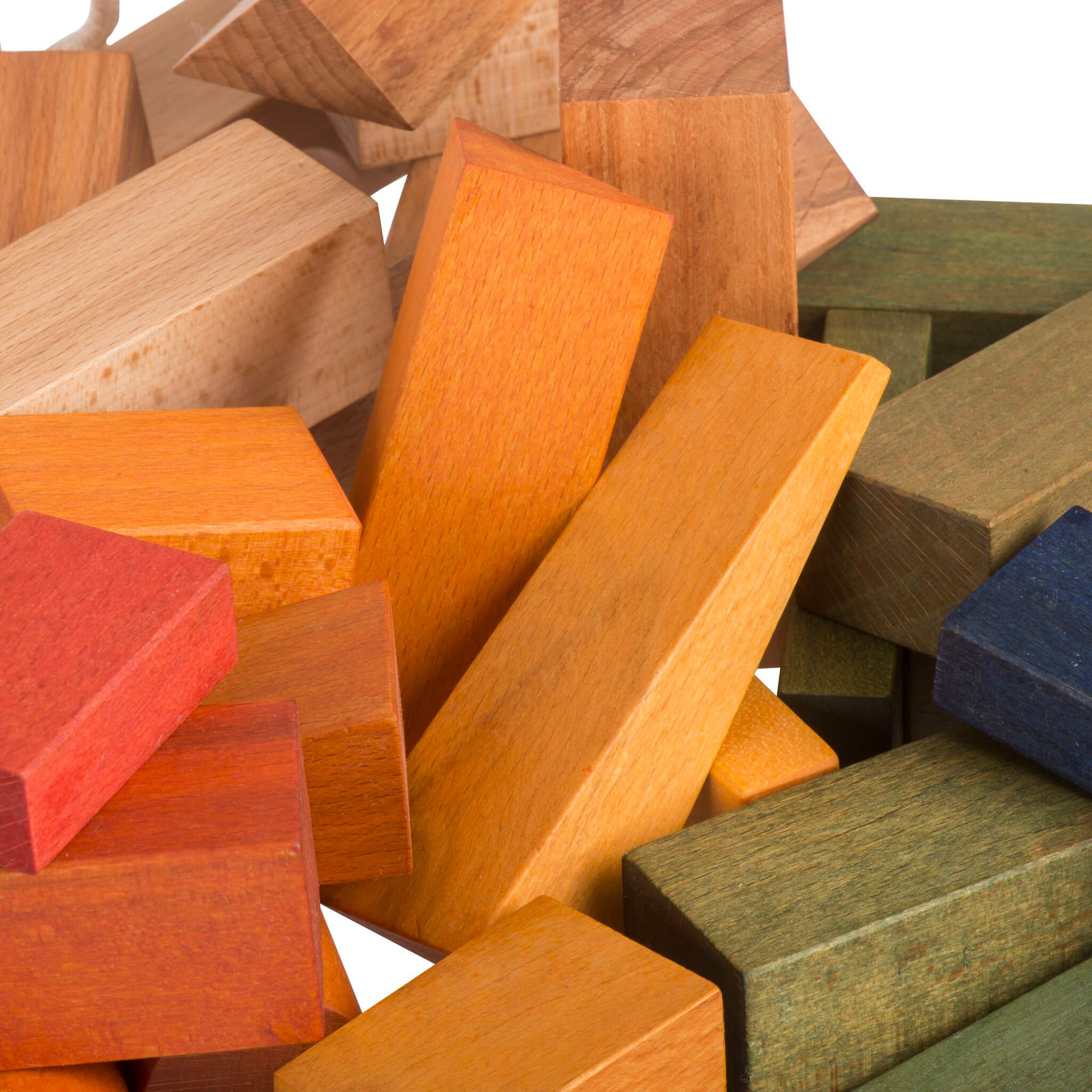 Rainbow Wooden Building Blocks - 50 pieces