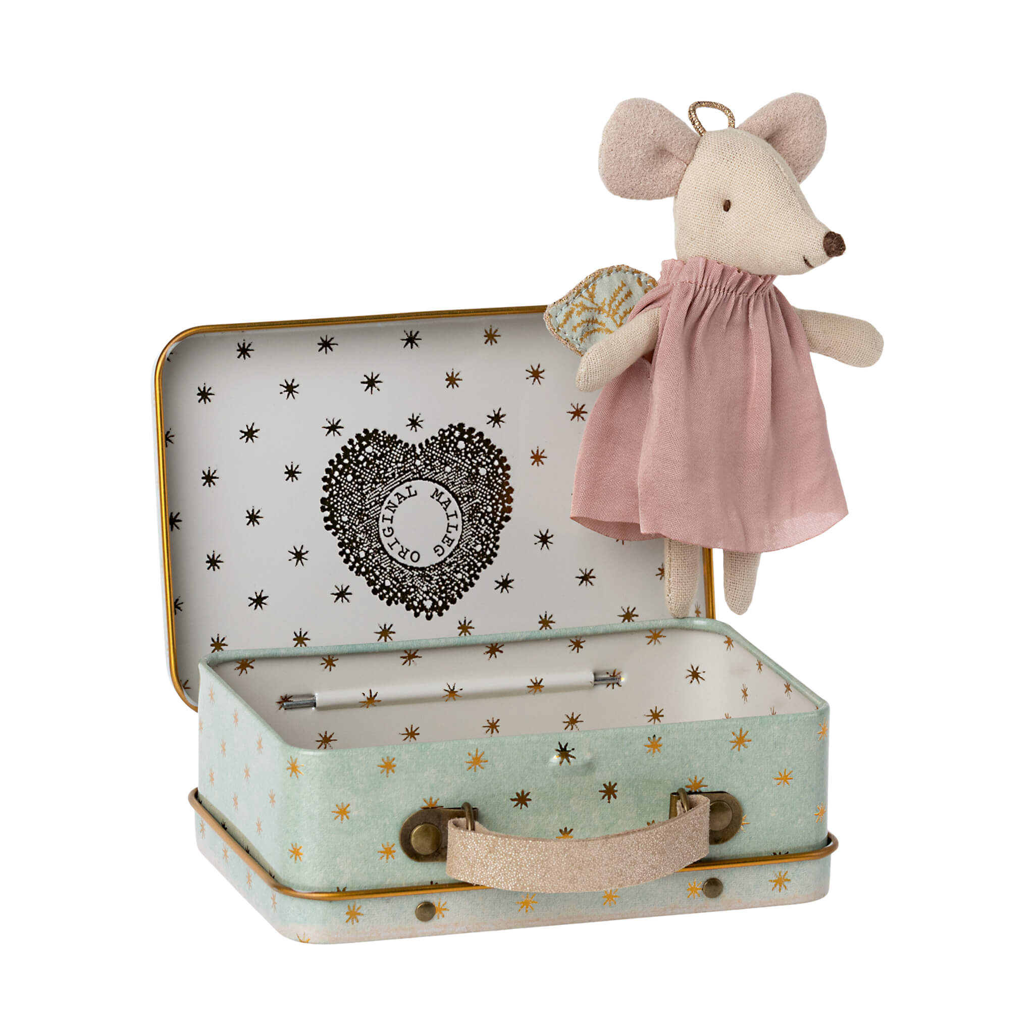 Angel Mouse in Suitcase