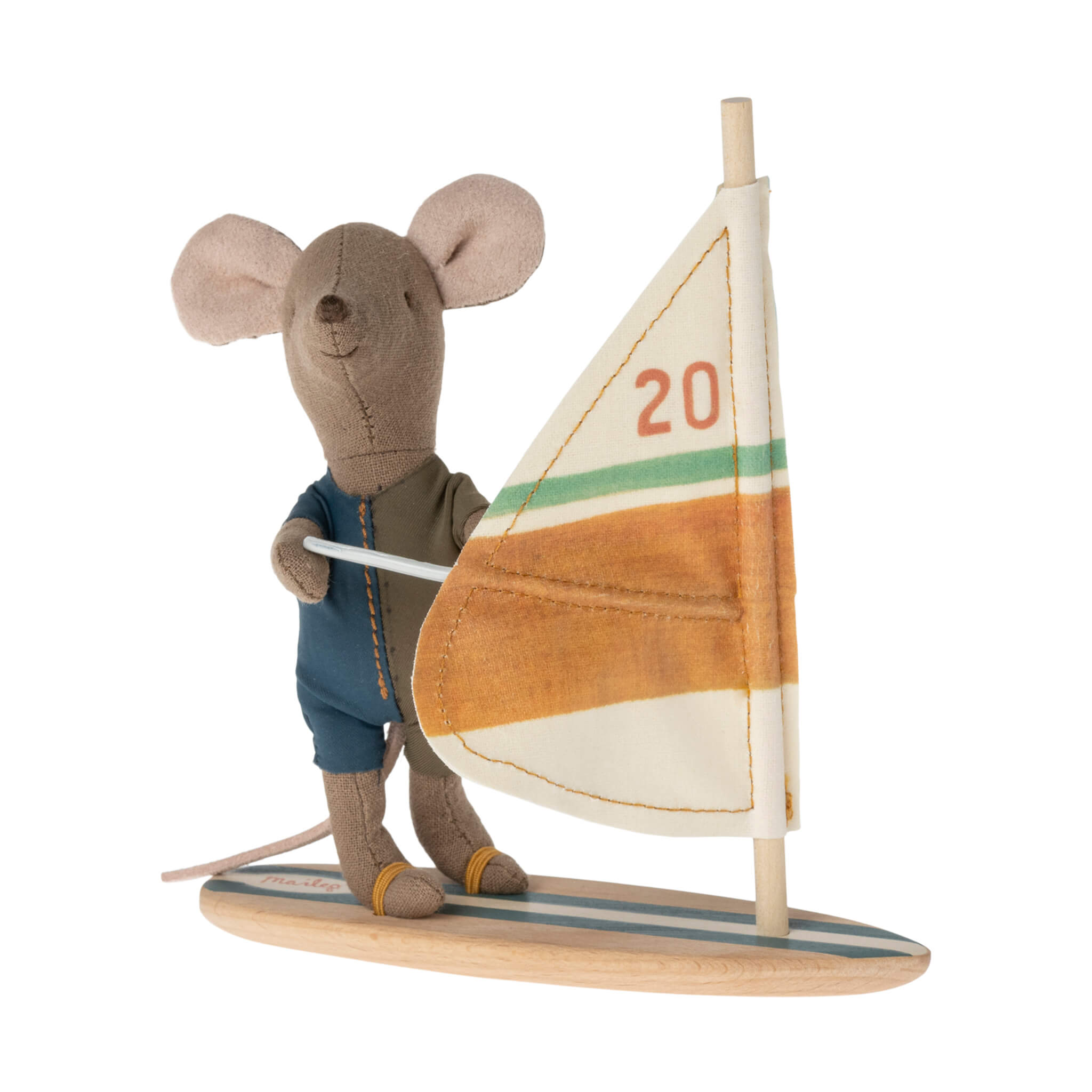 Maileg Little Brother Mouse Beach Surfer