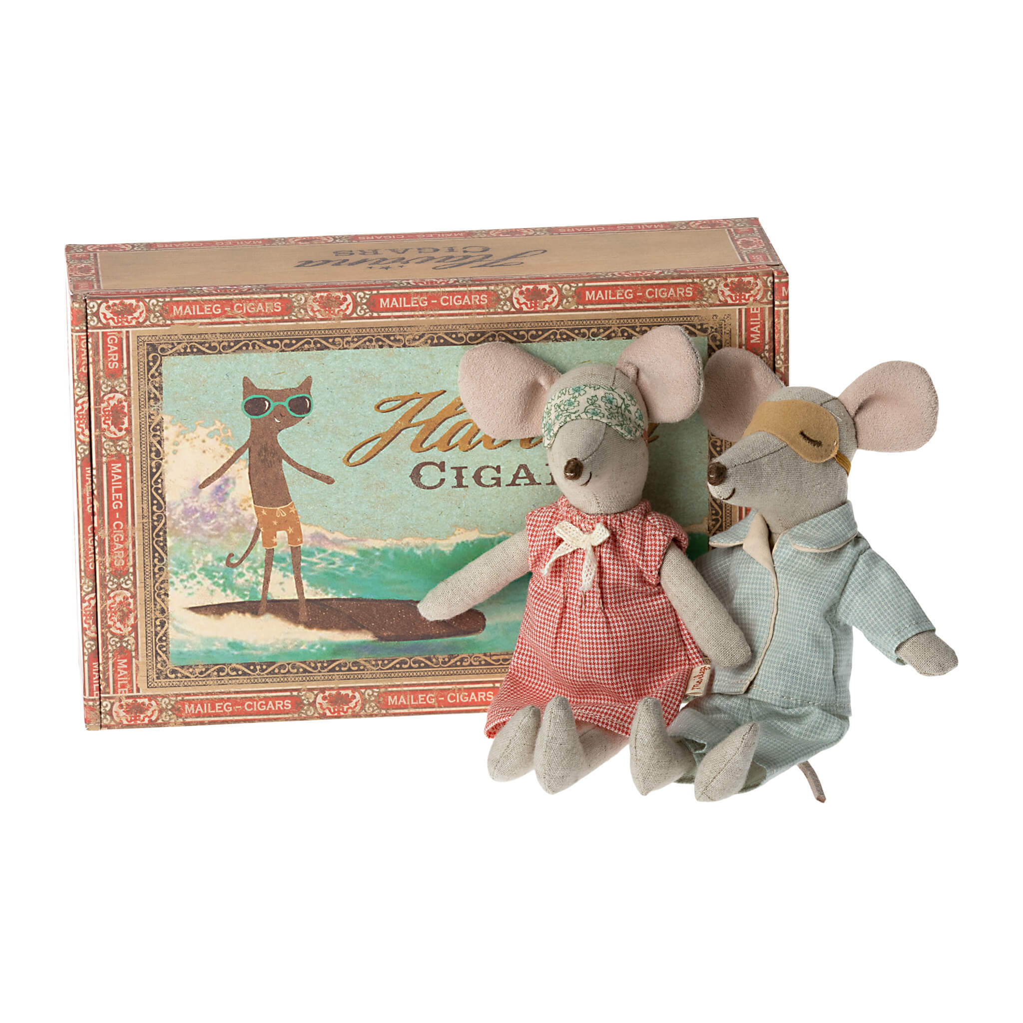 Maileg Mum & Dad Mice in Cigar Box