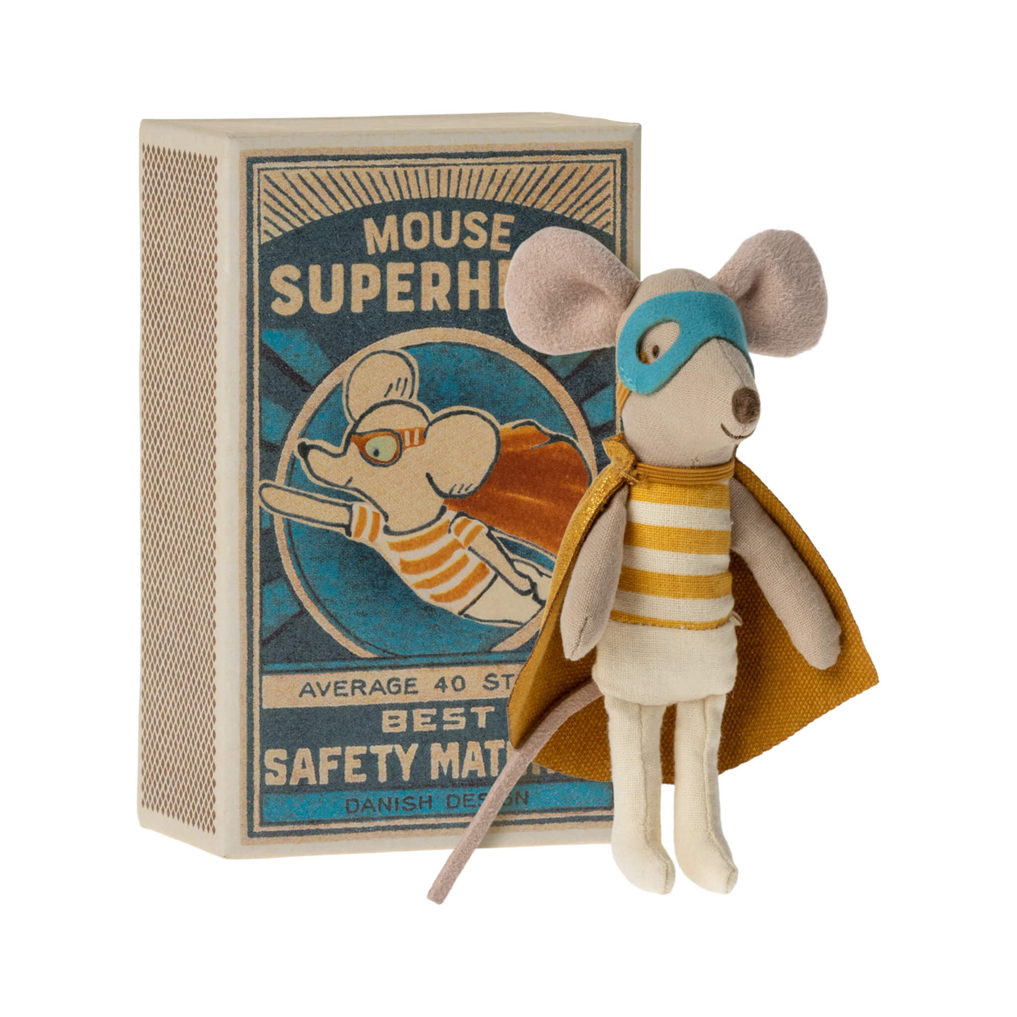 Maileg Superhero Mouse - Little Brother in Matchbox