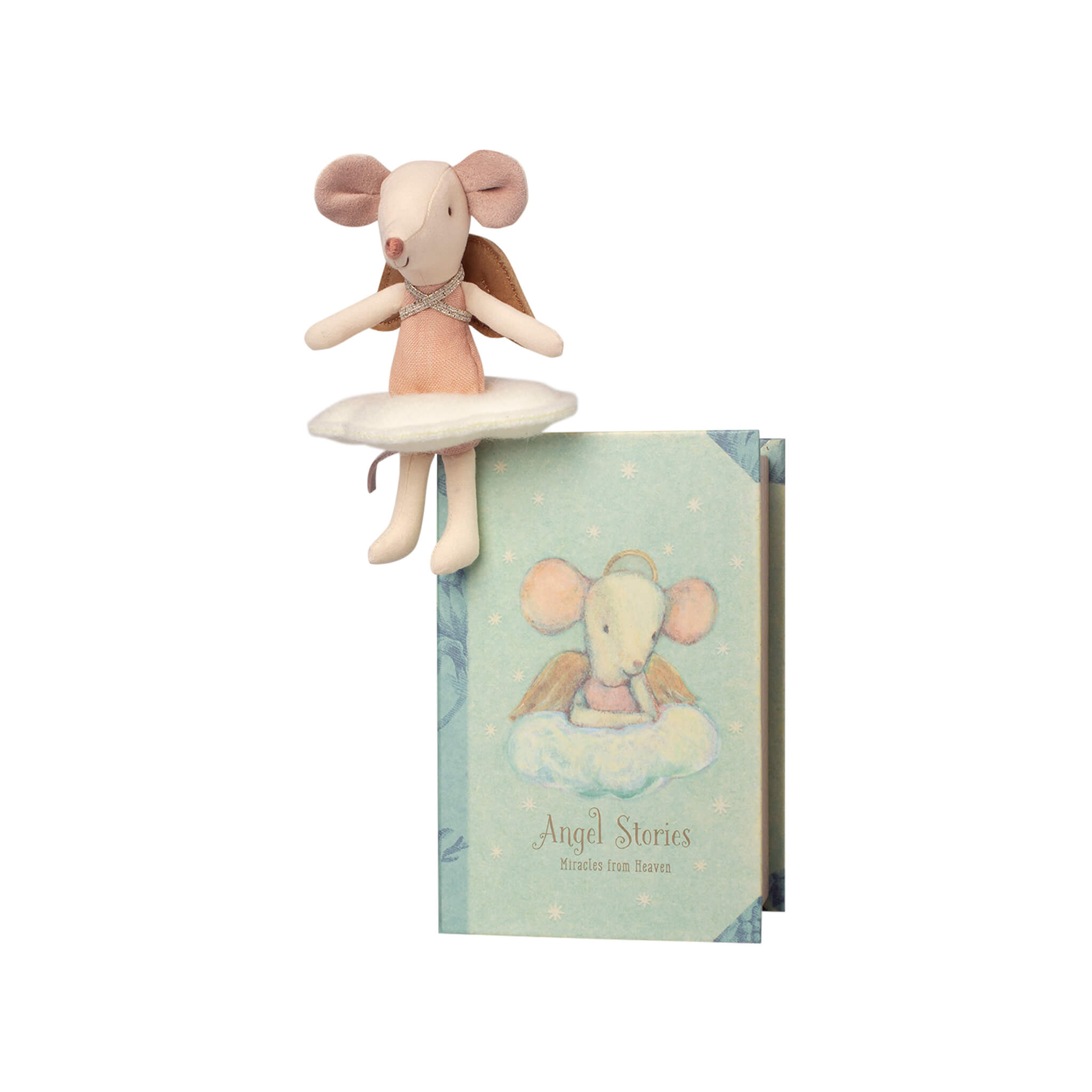 Maileg Angel Mouse in Book Box, Maileg Soft Toys
