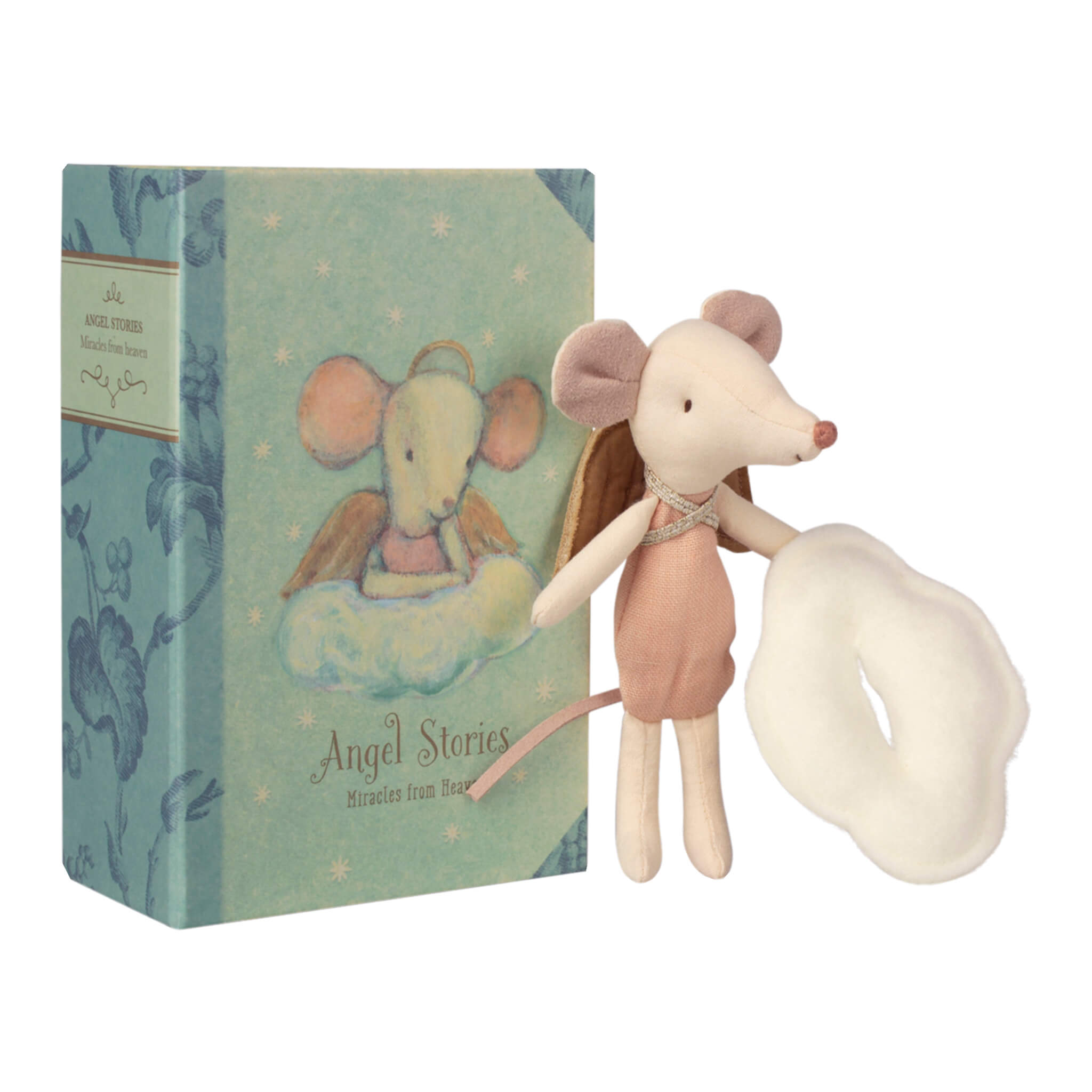 Maileg Angel Mouse in Book Box, Maileg Soft Toys