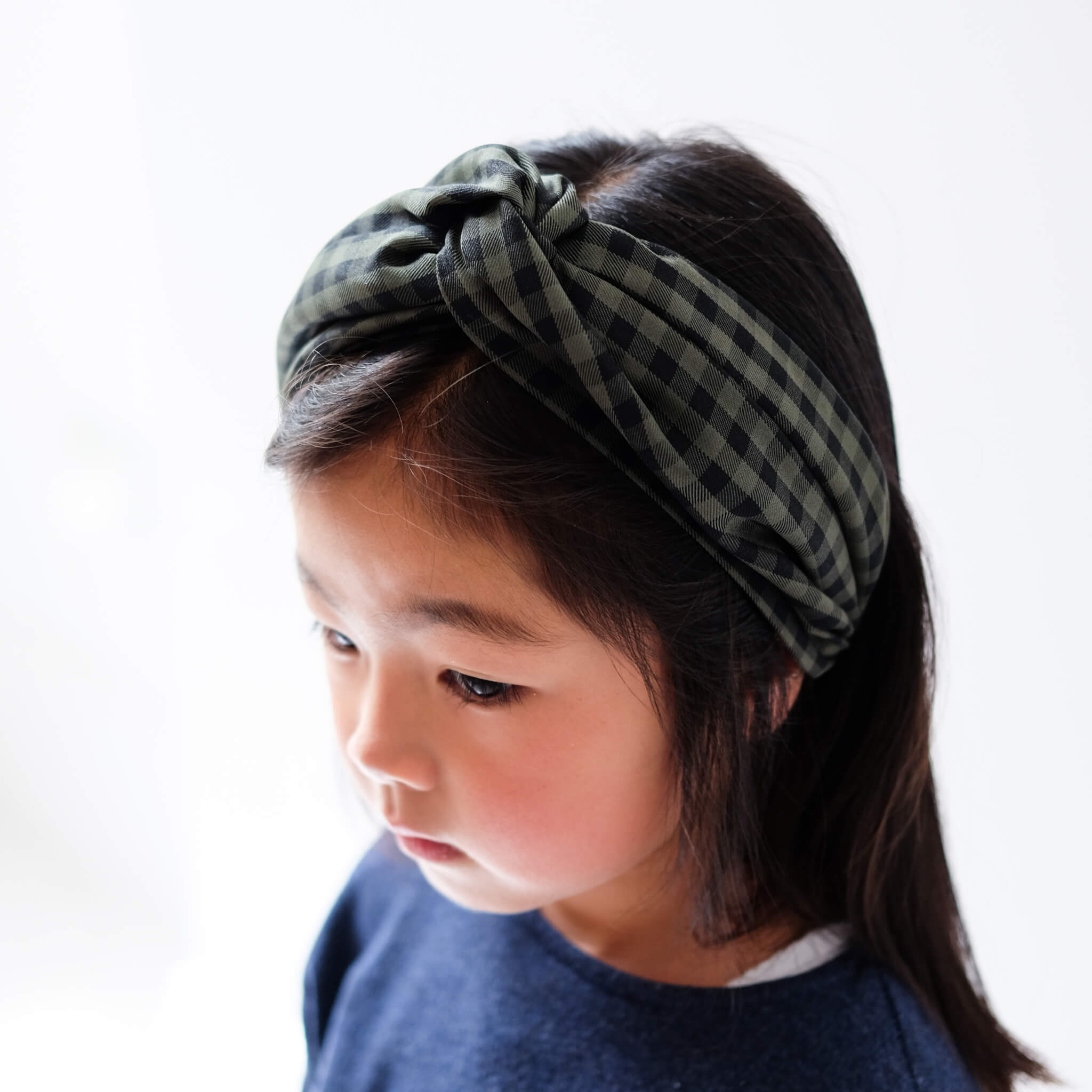 Forest Green Gingham Wide Alice Band
