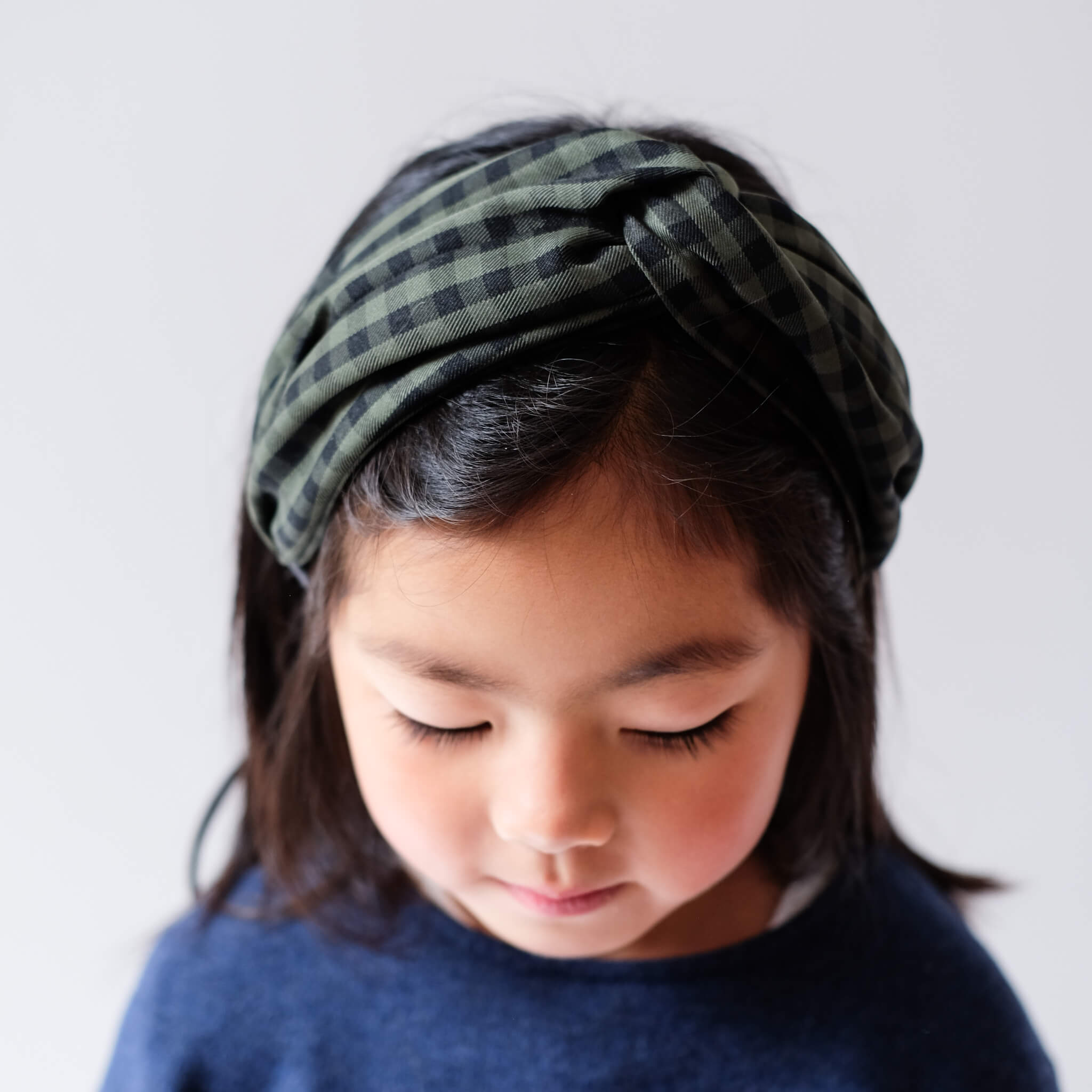 Forest Green Gingham Wide Alice Band