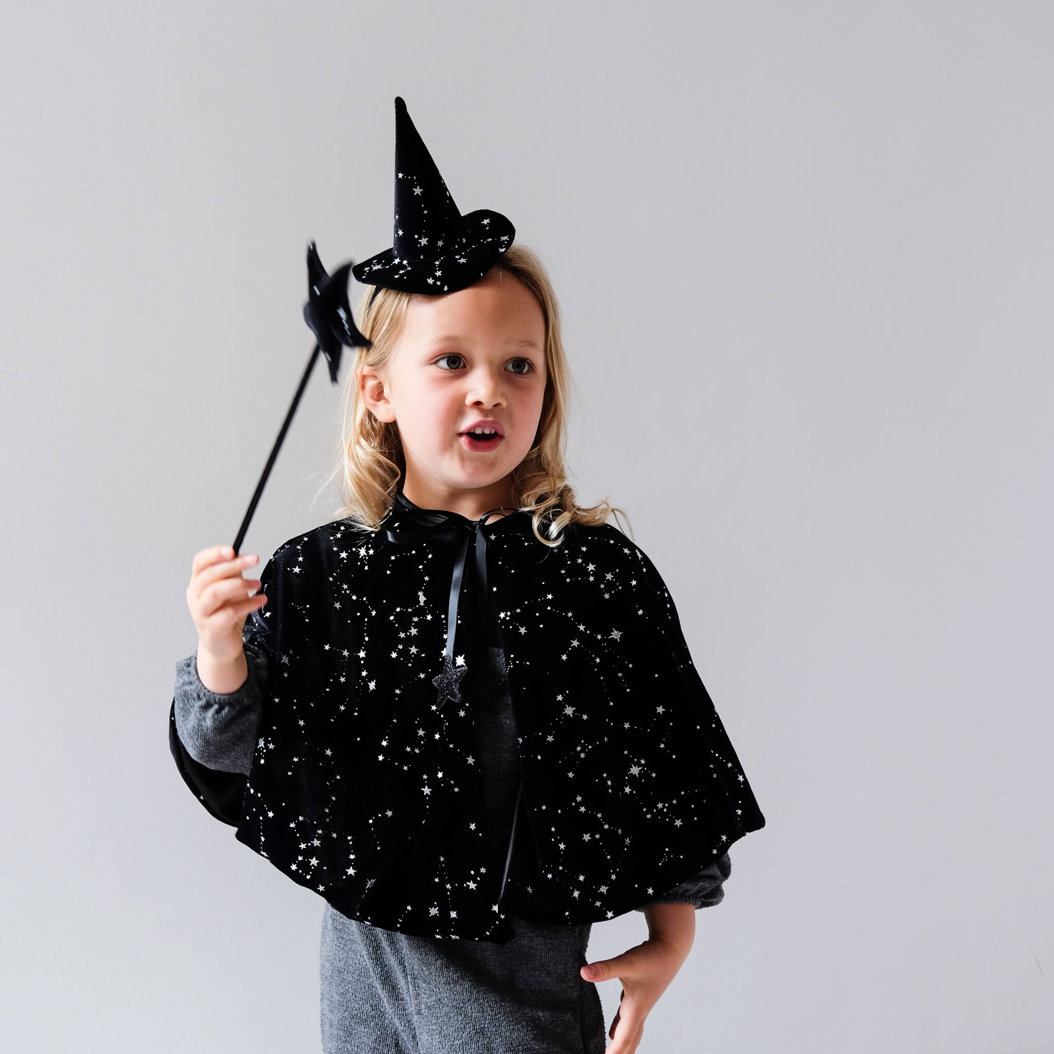 Mimi & Lula Velvet Witches Cape Black