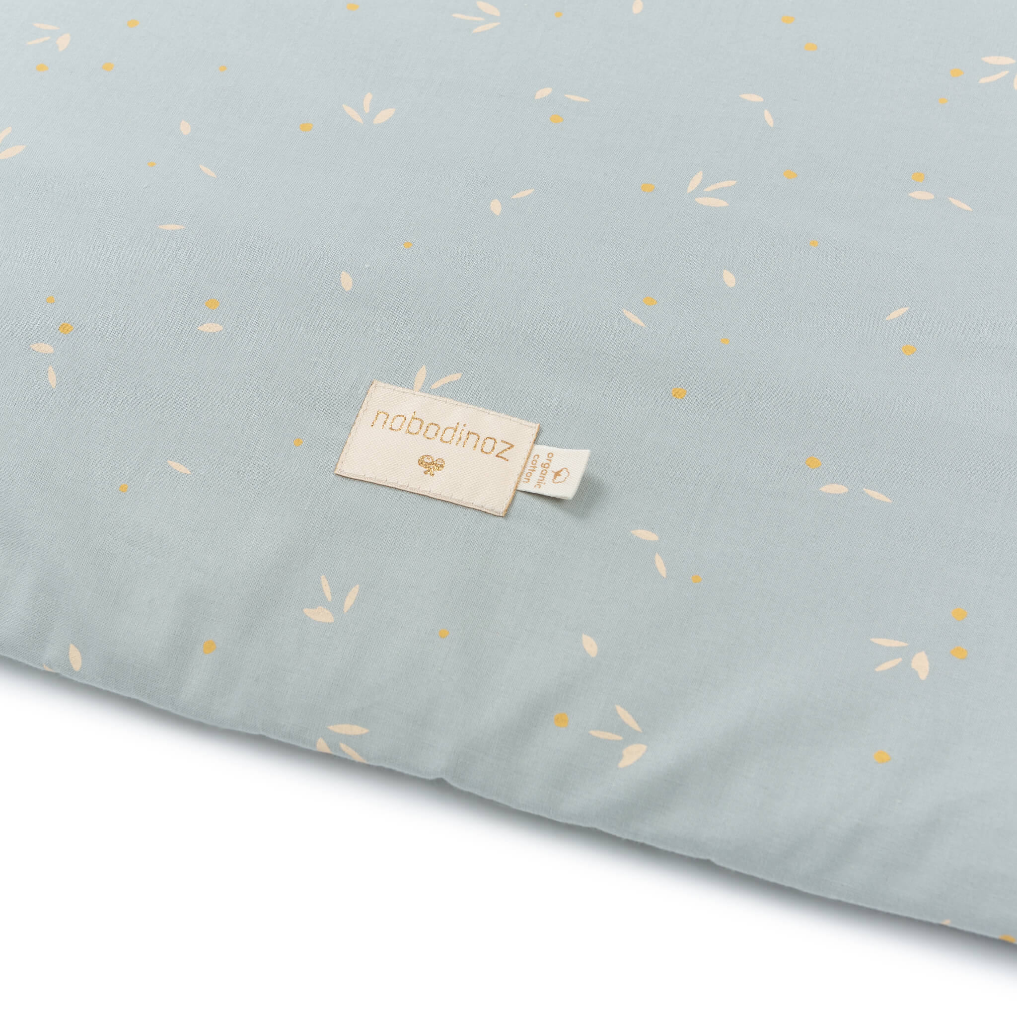 Nobodinoz Colorado Square Playmat in Willow Soft Blue Details