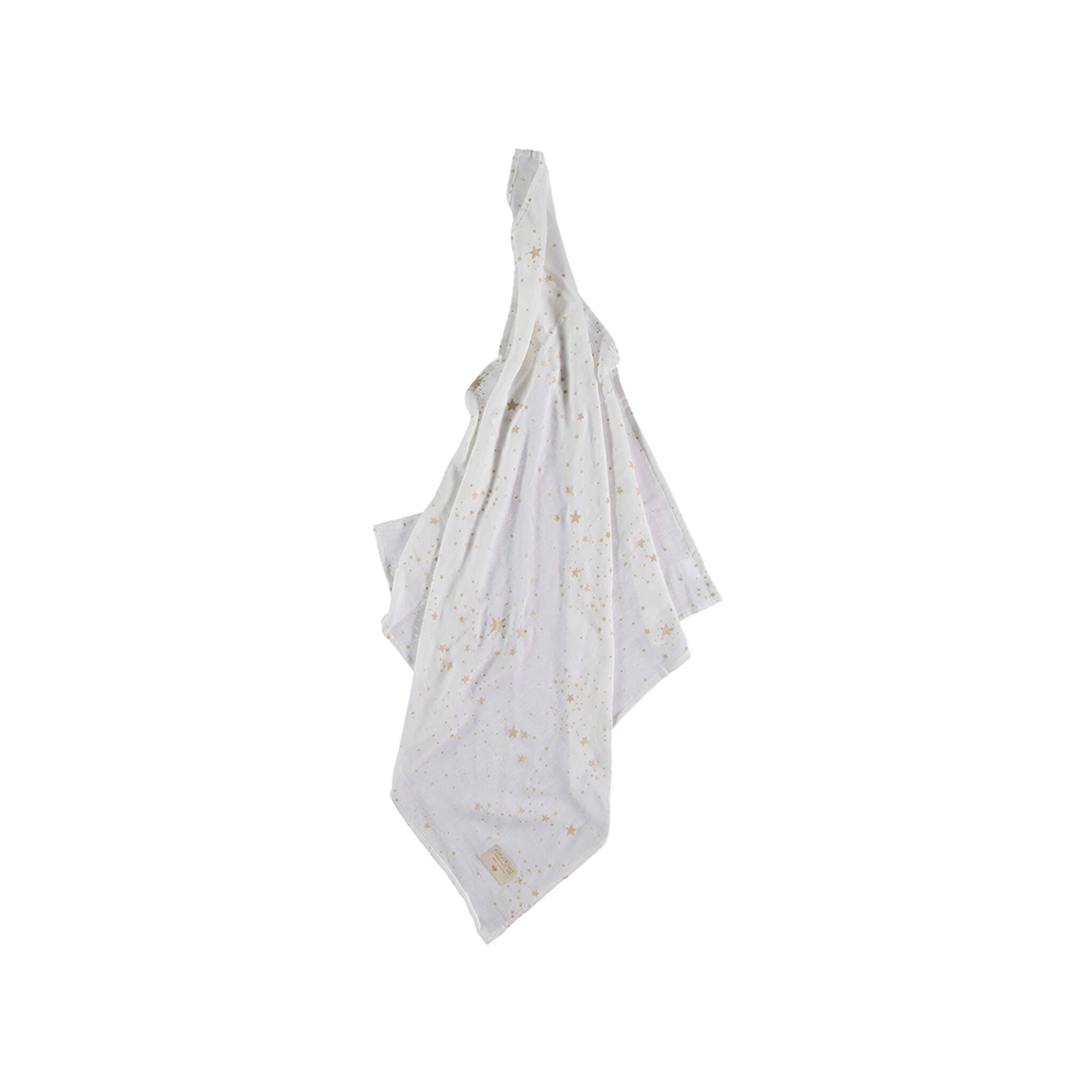 Nobodinoz Baby Love Muslin in Gold Stella on White Print