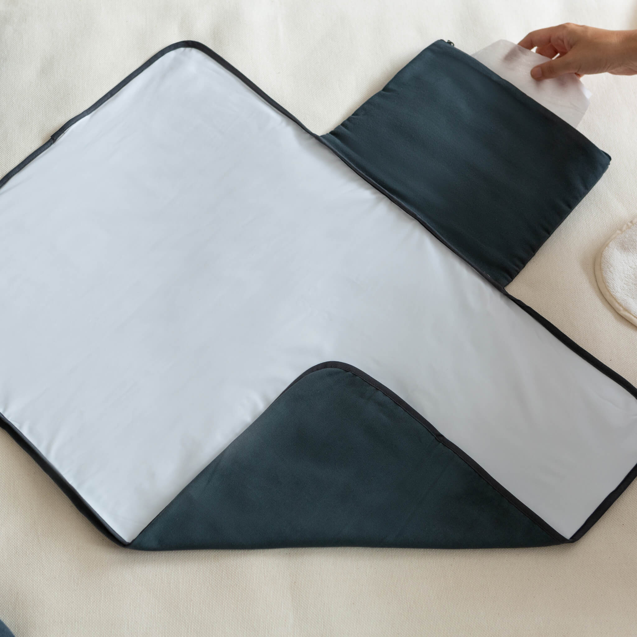 Nobodinoz Baby on The Go Waterproof Changing Pad in Carbon Blue