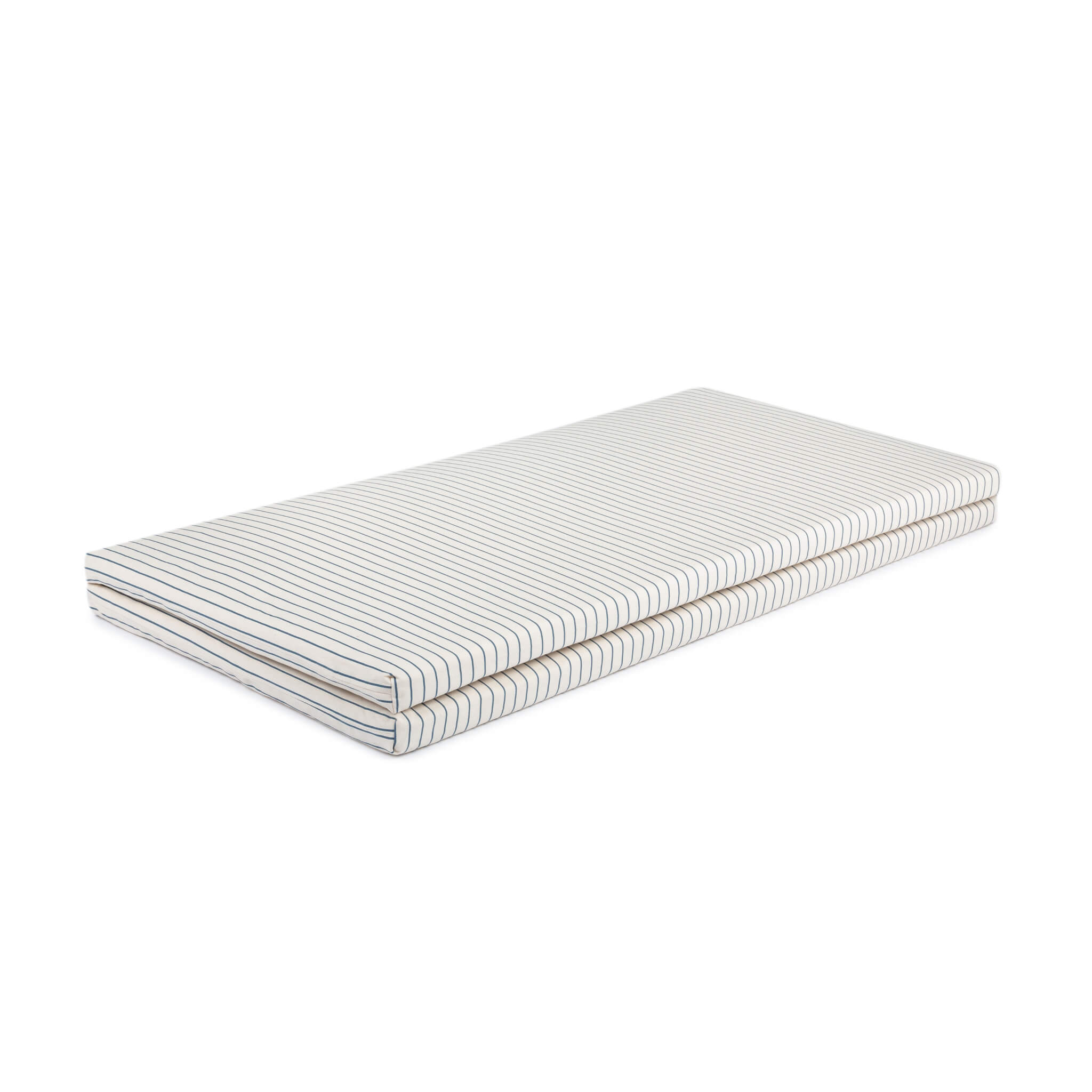 Nobodinoz Bebop Foldable Mattress in Blue Stripes Folded