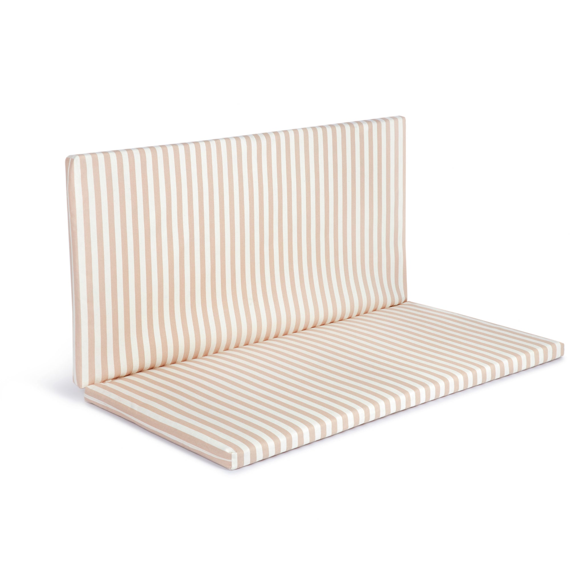 Nobodinoz Bebop Foldable Mattress in Taupe Stripes Open