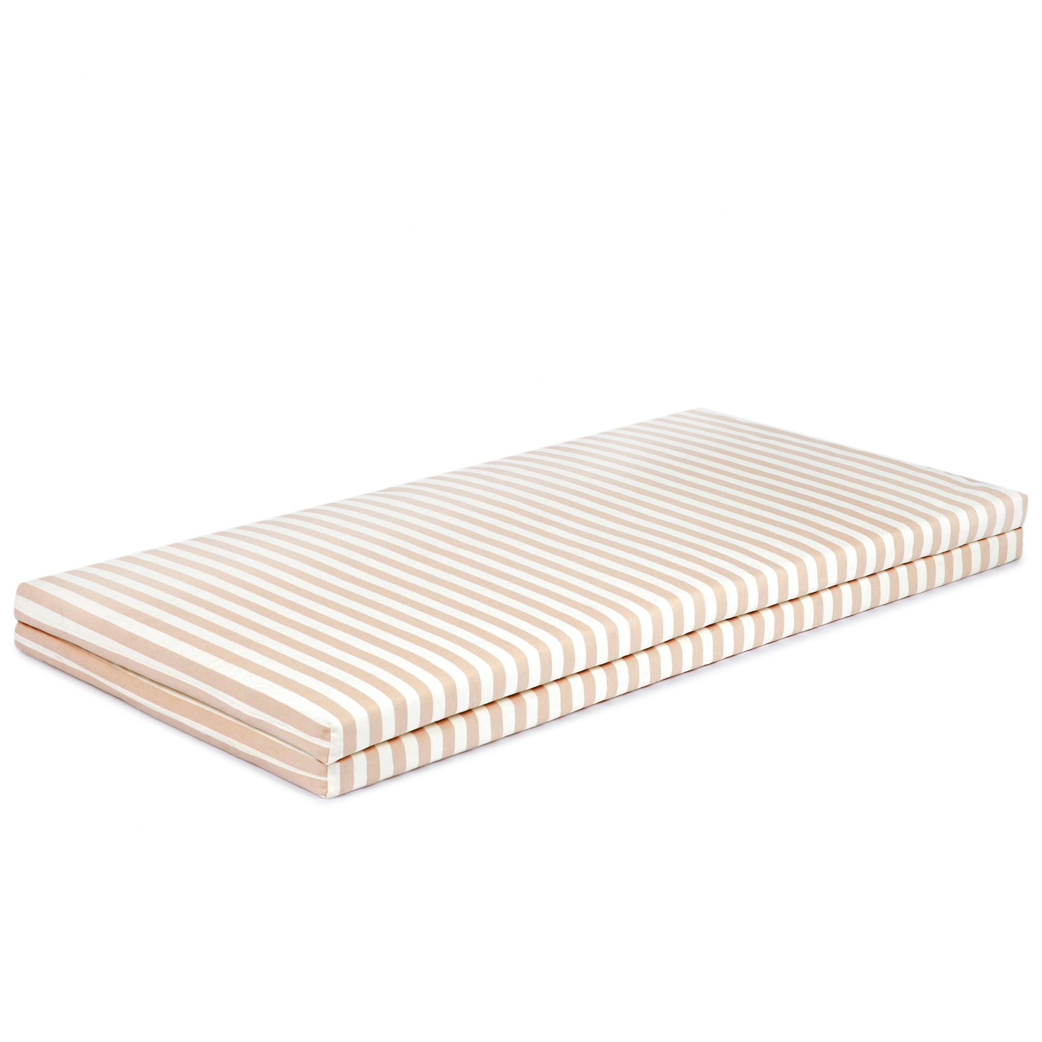Nobodinoz Bebop Foldable Mattress in Taupe Stripes Folded