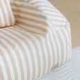 Nobodinoz Chelsea Bean Bag in Taupe Stripes Details 