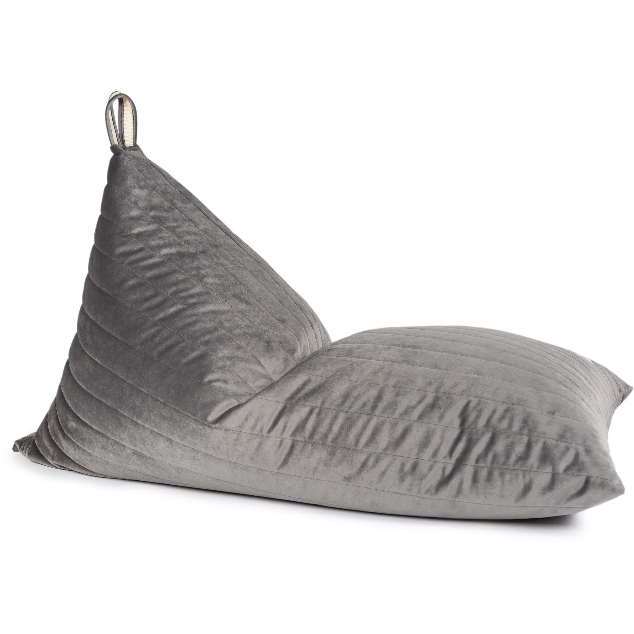 Nobodinoz Essaouira Velvet Bean Bag in Slate Grey