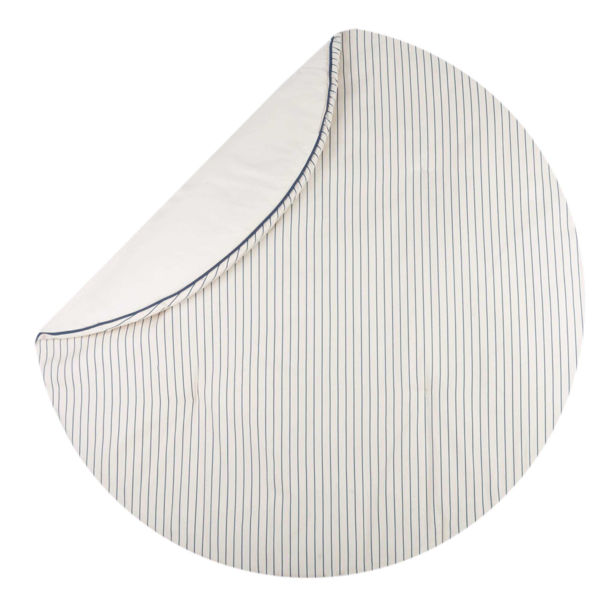 Nobodinoz Fluffy Round Playmat in Blue Stripes