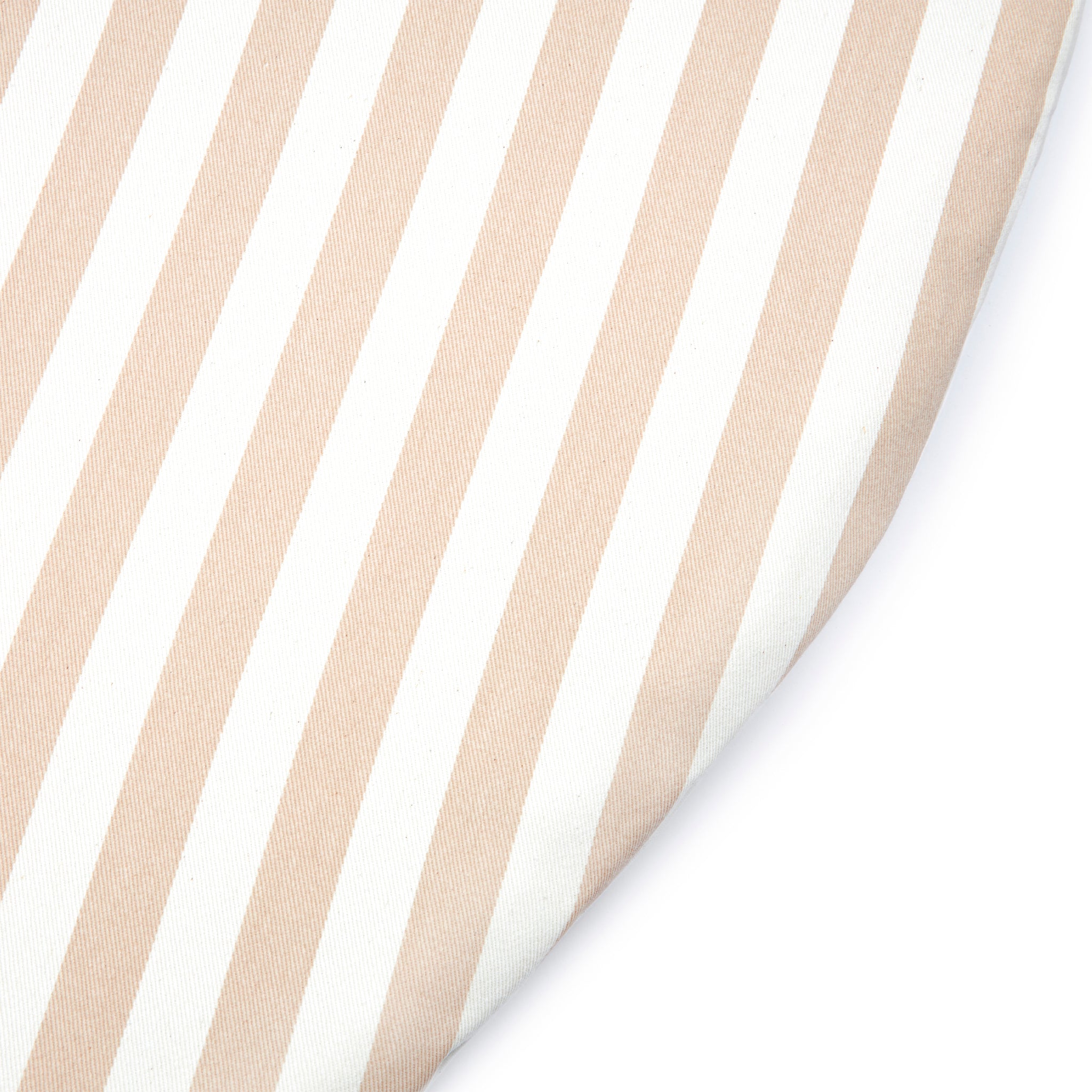 Nobodinoz Fluffy Round Playmat in Taupe Stripes Details 