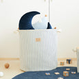 Nobodinoz Odeon Toy Bag in Blue Stripes  with Toys and Cushions
