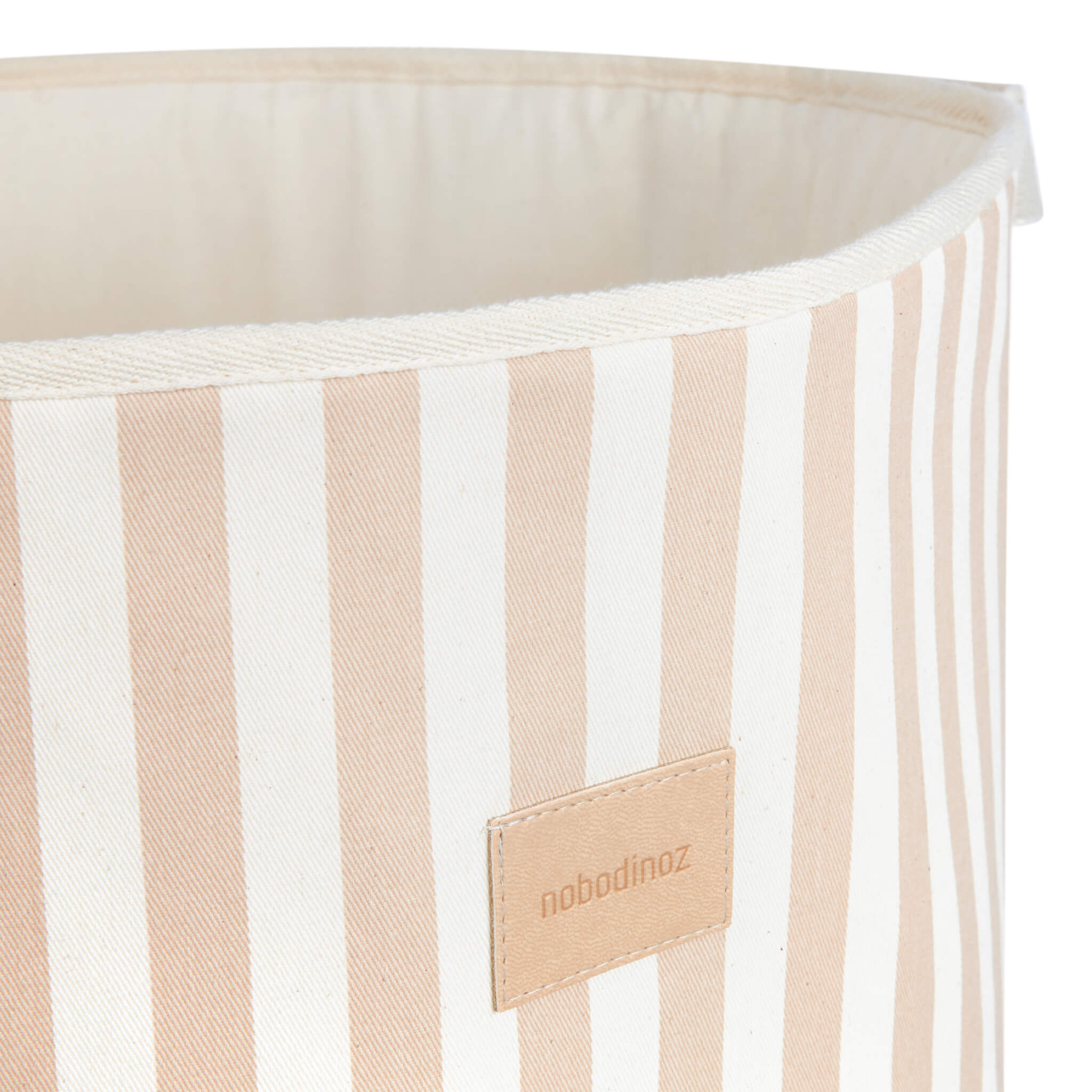Nobodinoz Odeon Toy Bag in Taupe Stripes Details