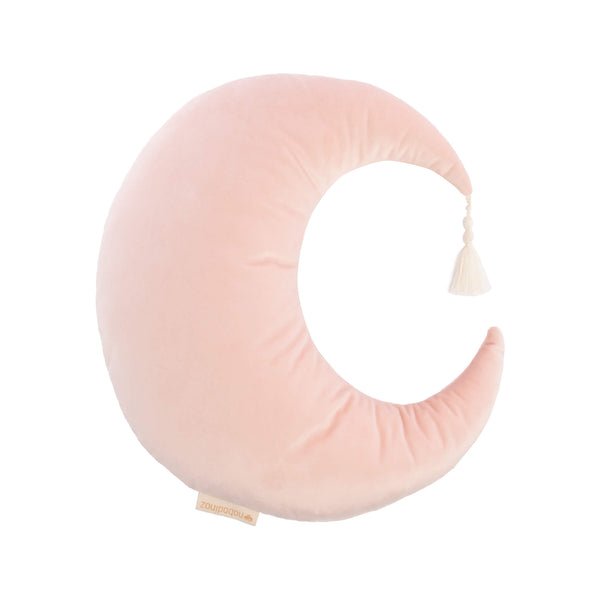 Nobodinoz Pierrot Moon Velvet Cushion in Bloom Pink 