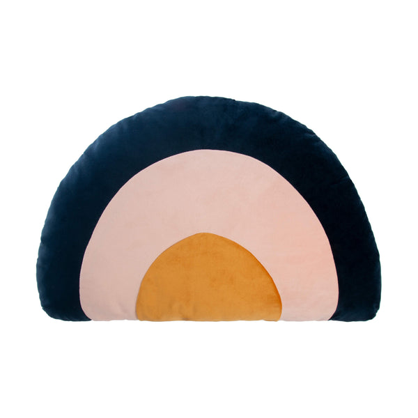 Nobodinoz Velvet Rainbow Cushion in Night Blue