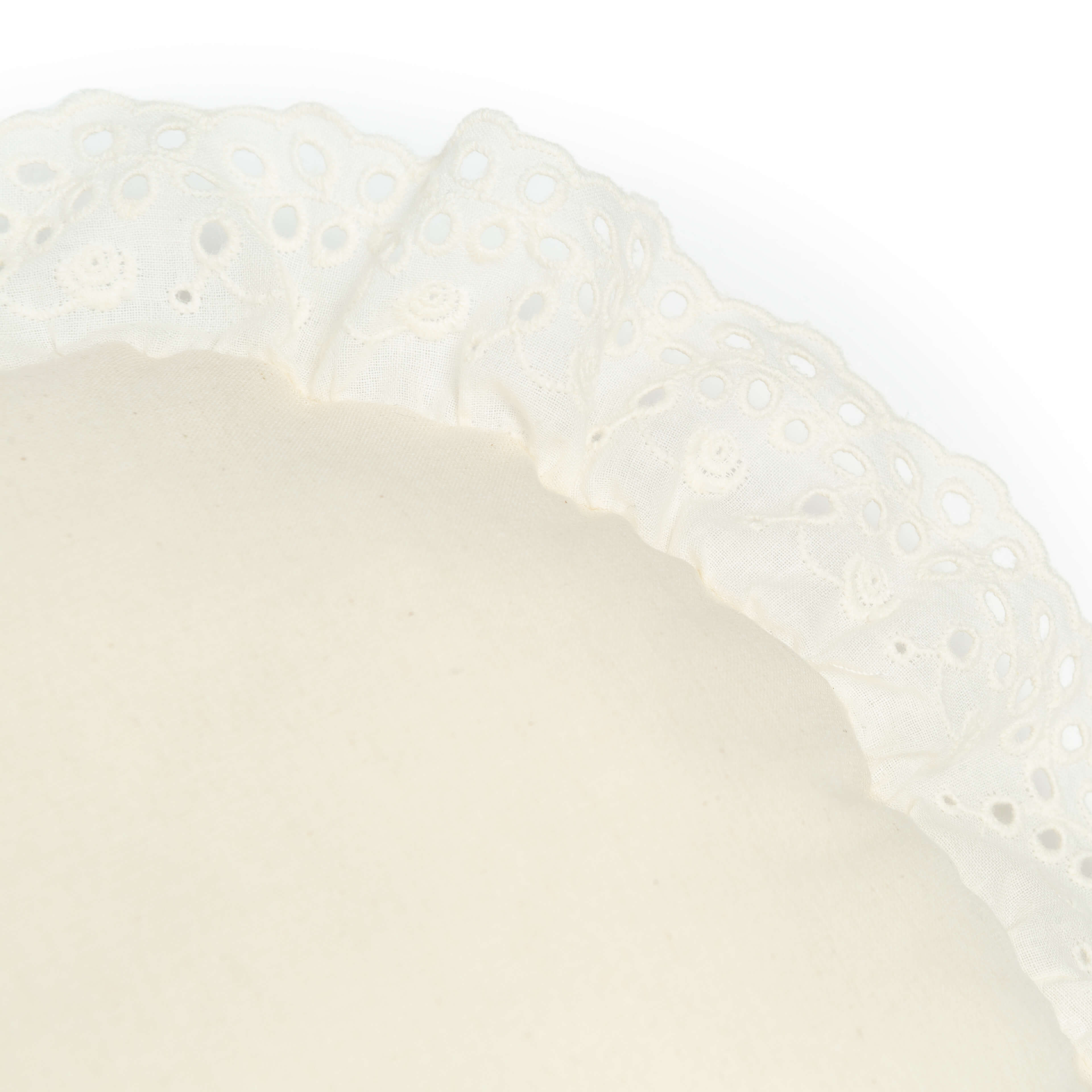 Nobodinoz Vera Eyelet Lace Cushion in White Details