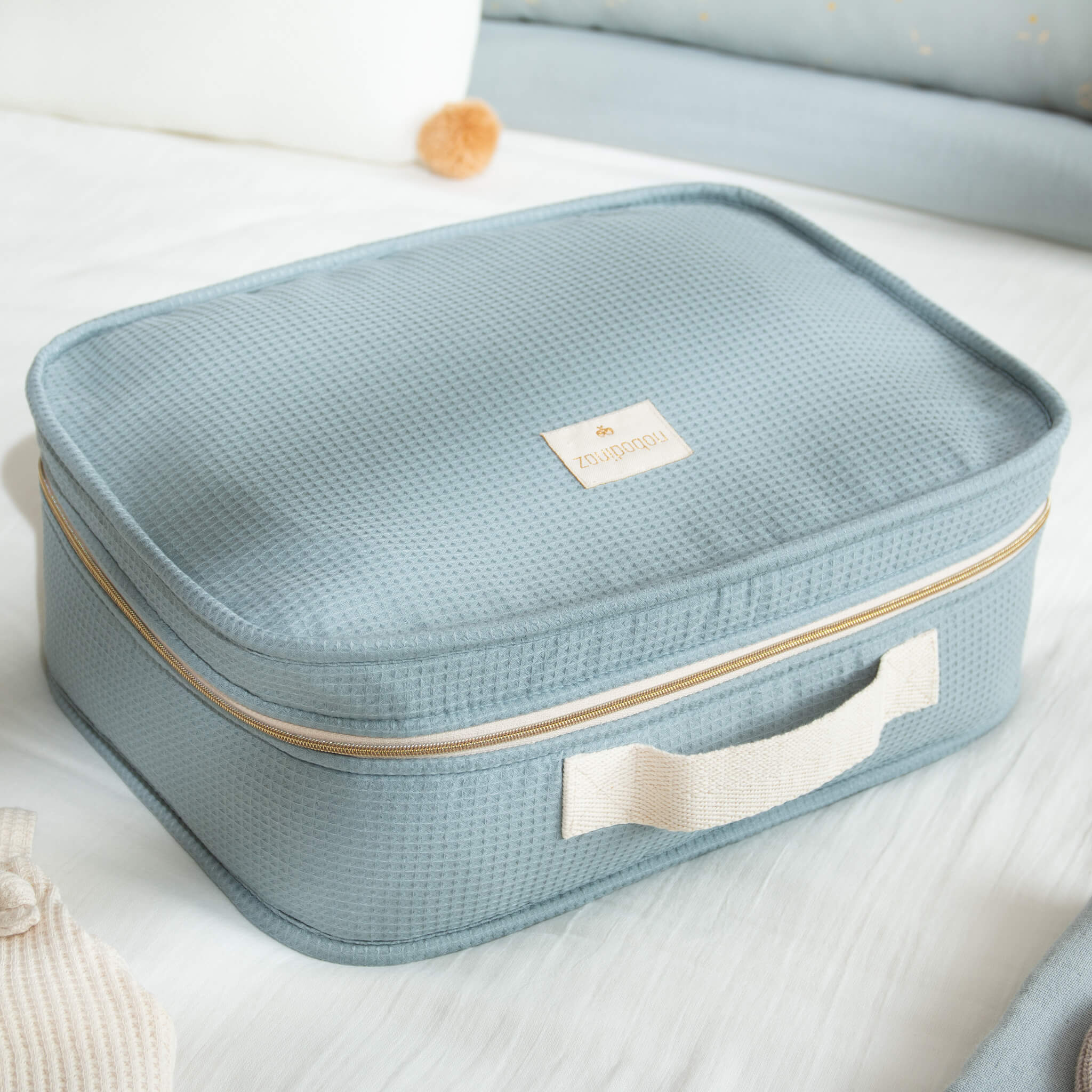 Nobodinoz Victoria Suitcase in Stone Blue