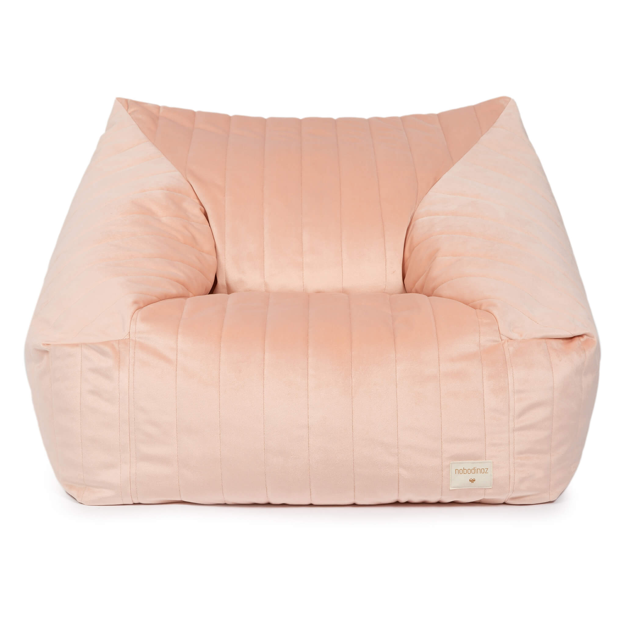 Nobodinoz Chelsea Velvet Bean Bag in Bloom Pink