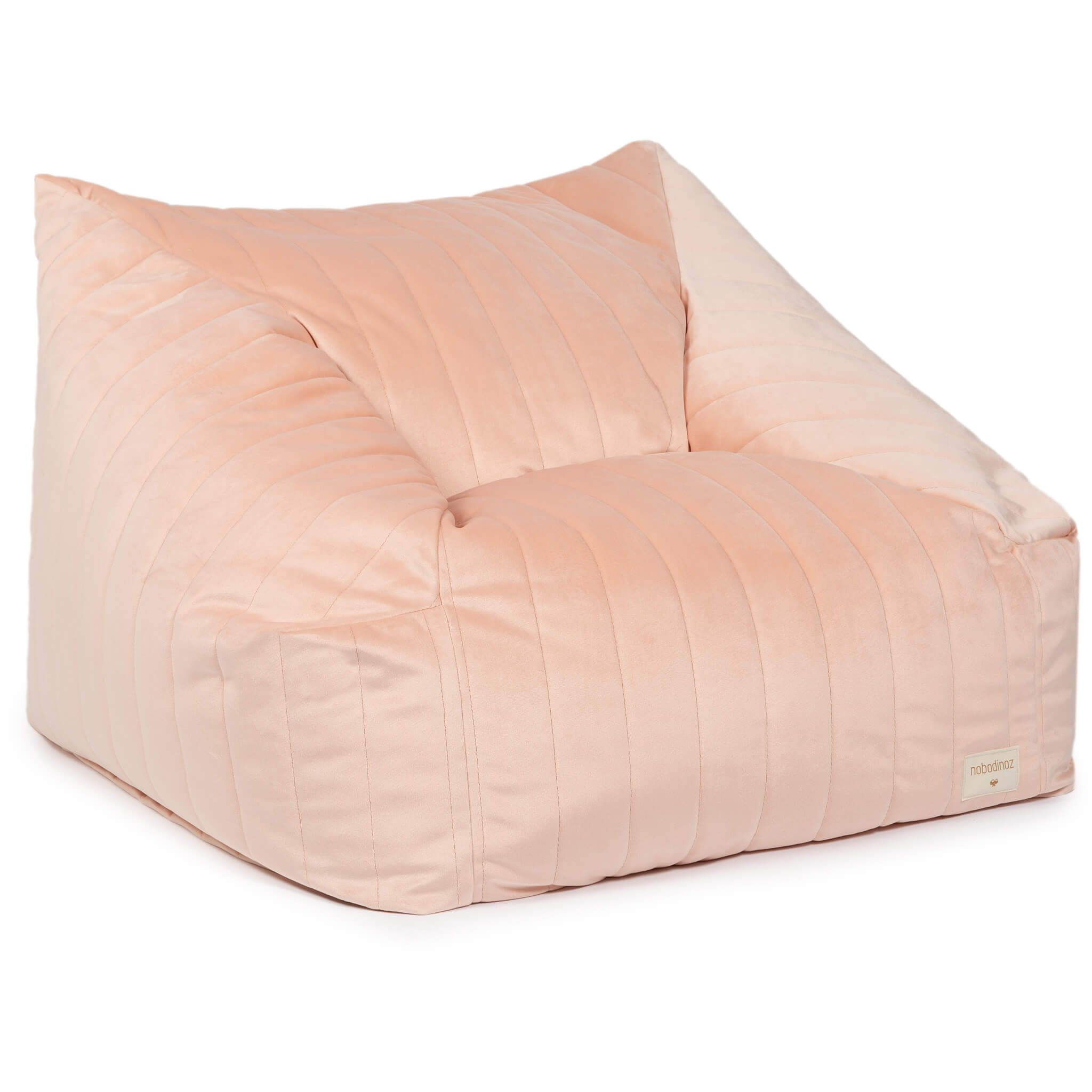 Nobodinoz Chelsea Velvet Bean Bag in Bloom Pink