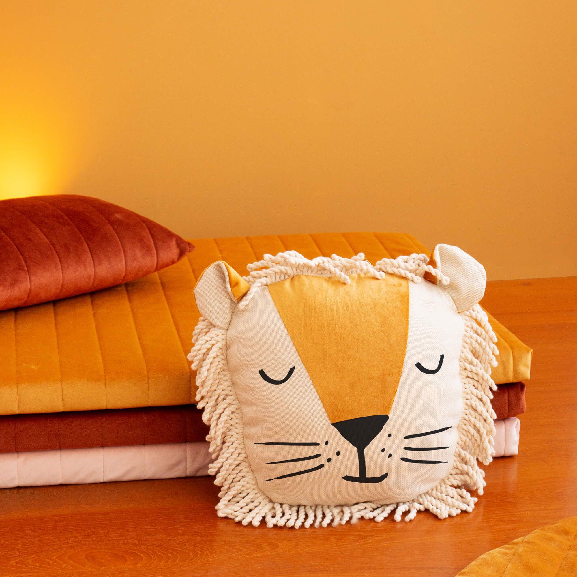 Nobodinoz Lion Cushion With Other Cushions
