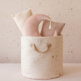Nobodinoz Large Bamboo Toy Bag in Gold Stella/ Dream Pink with Cushions