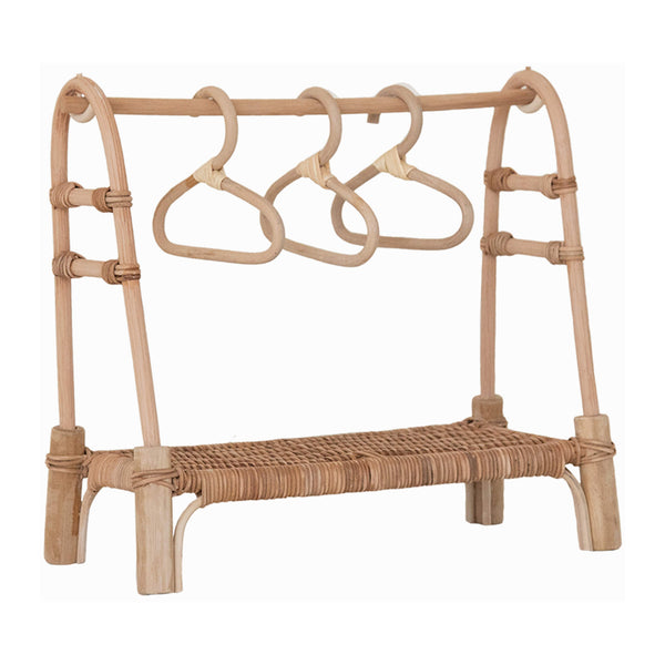 Olli Ella Doll Clothing Rail in Natural Rattan