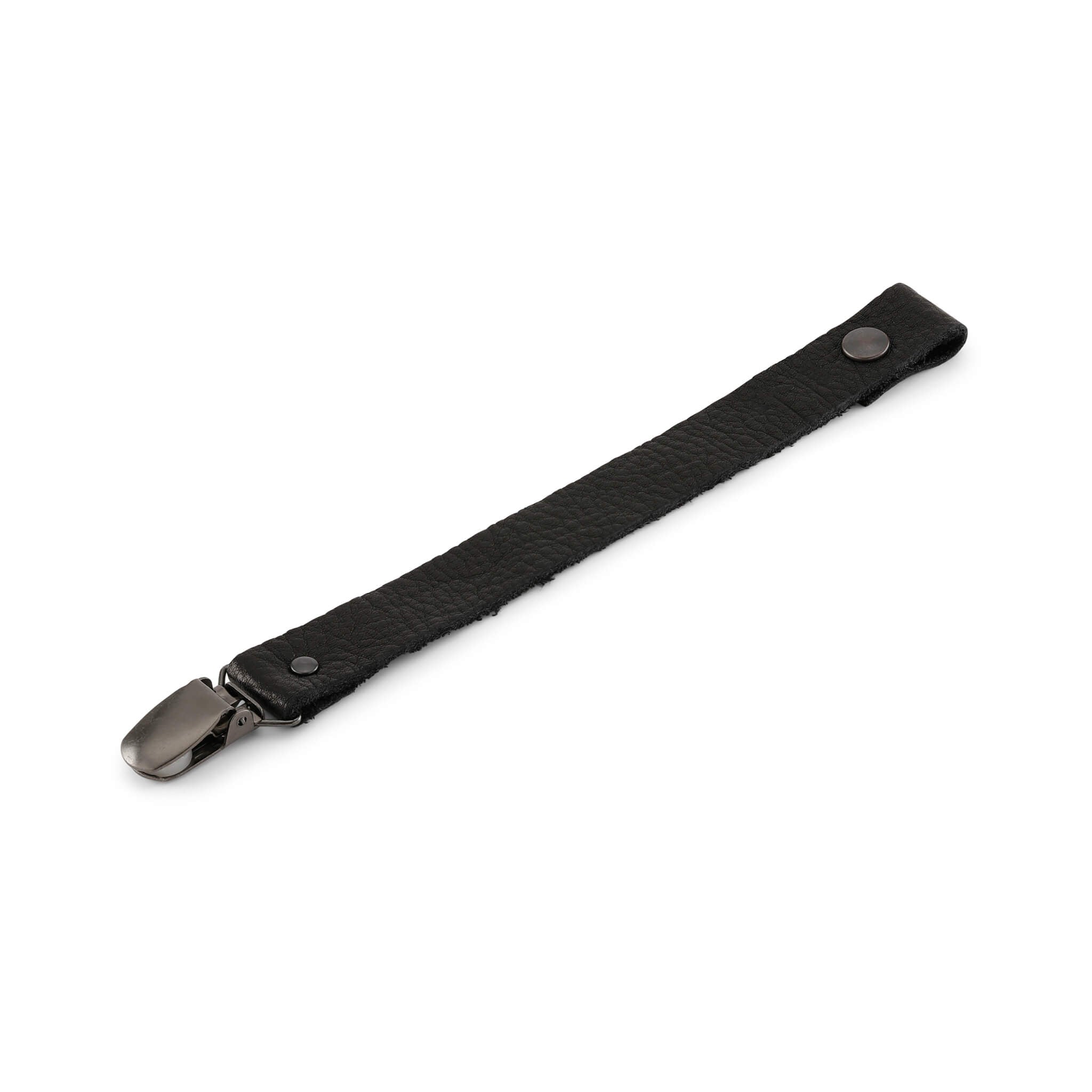 Leather Pacifier Clip - Black