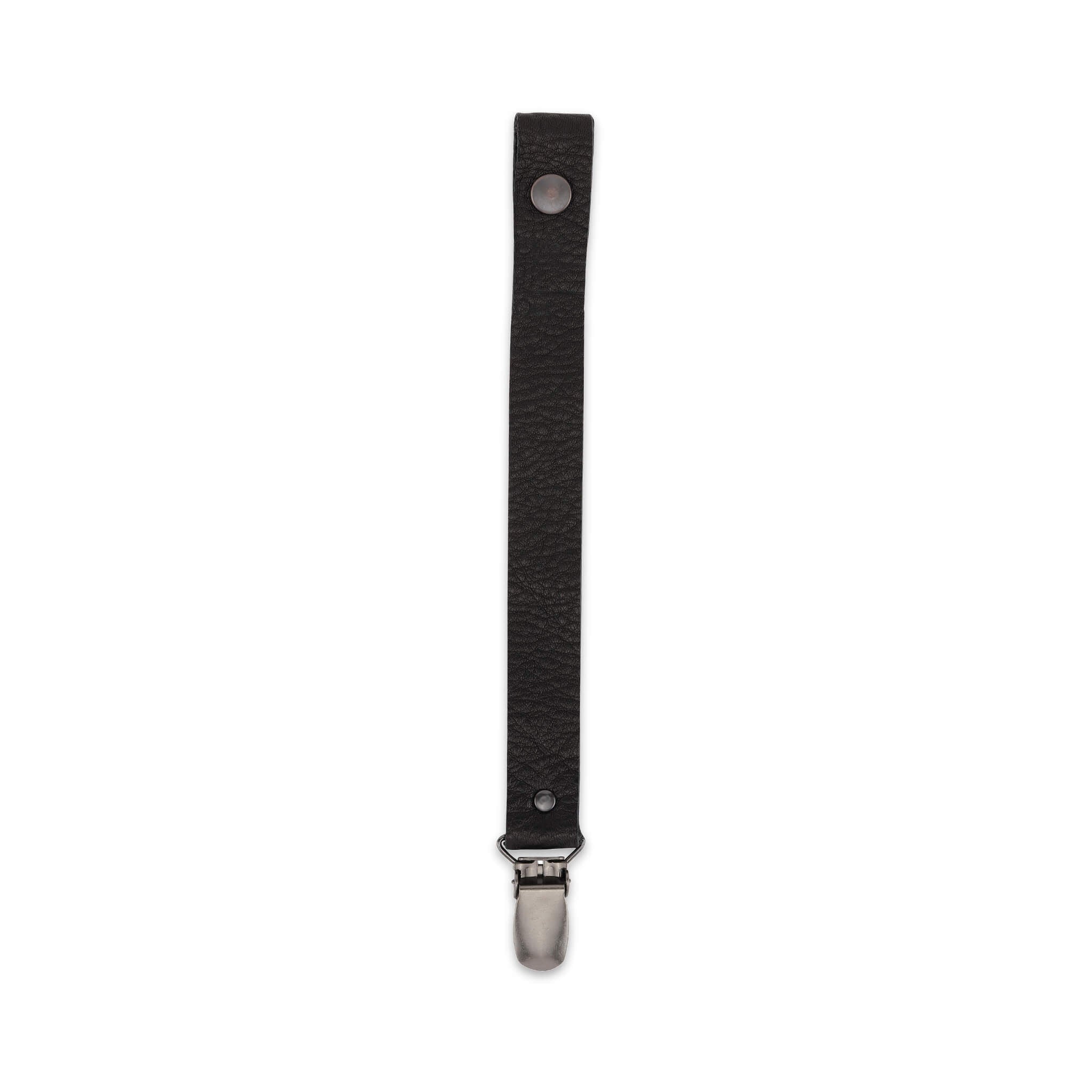 Leather Pacifier Clip - Black