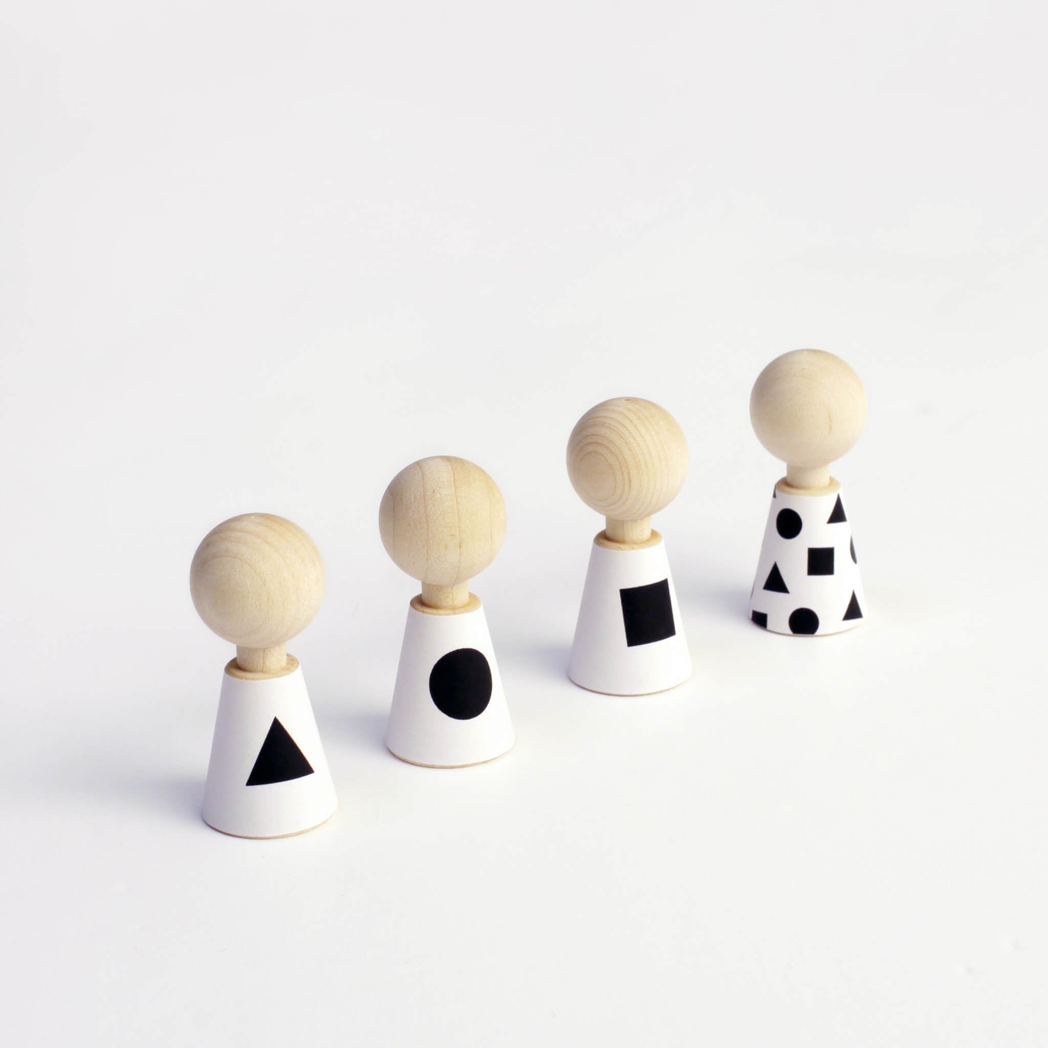 Five Wooden Dress Up Dolls - Modern Pebbles