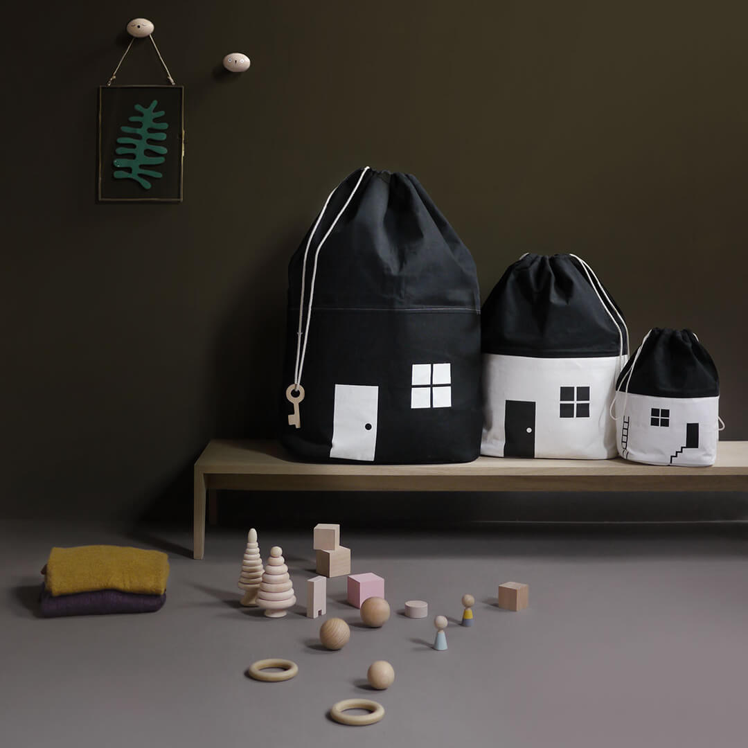 House Storage Bag - Black/White - Small