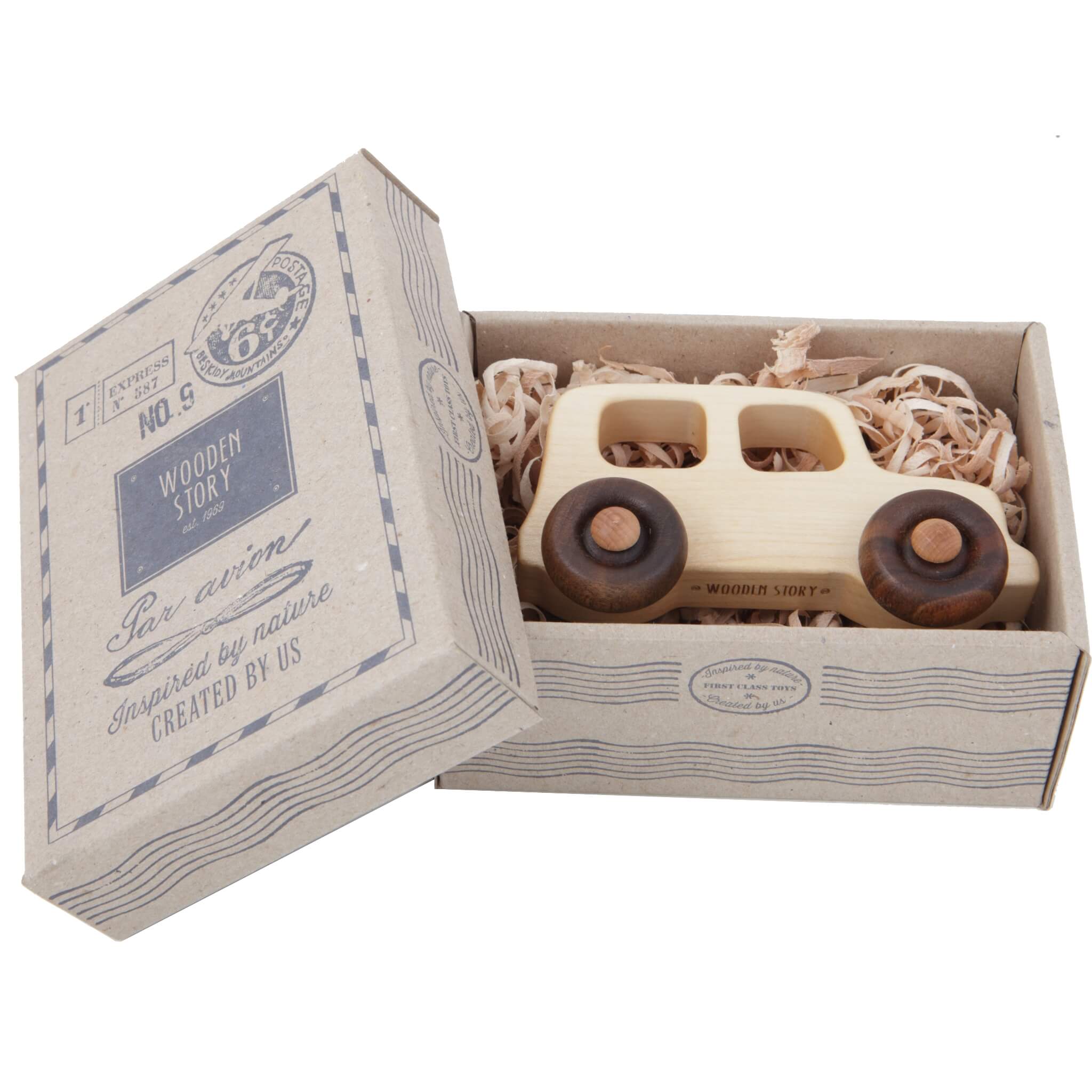 Wooden Story Off Road Wooden Car In Packaging